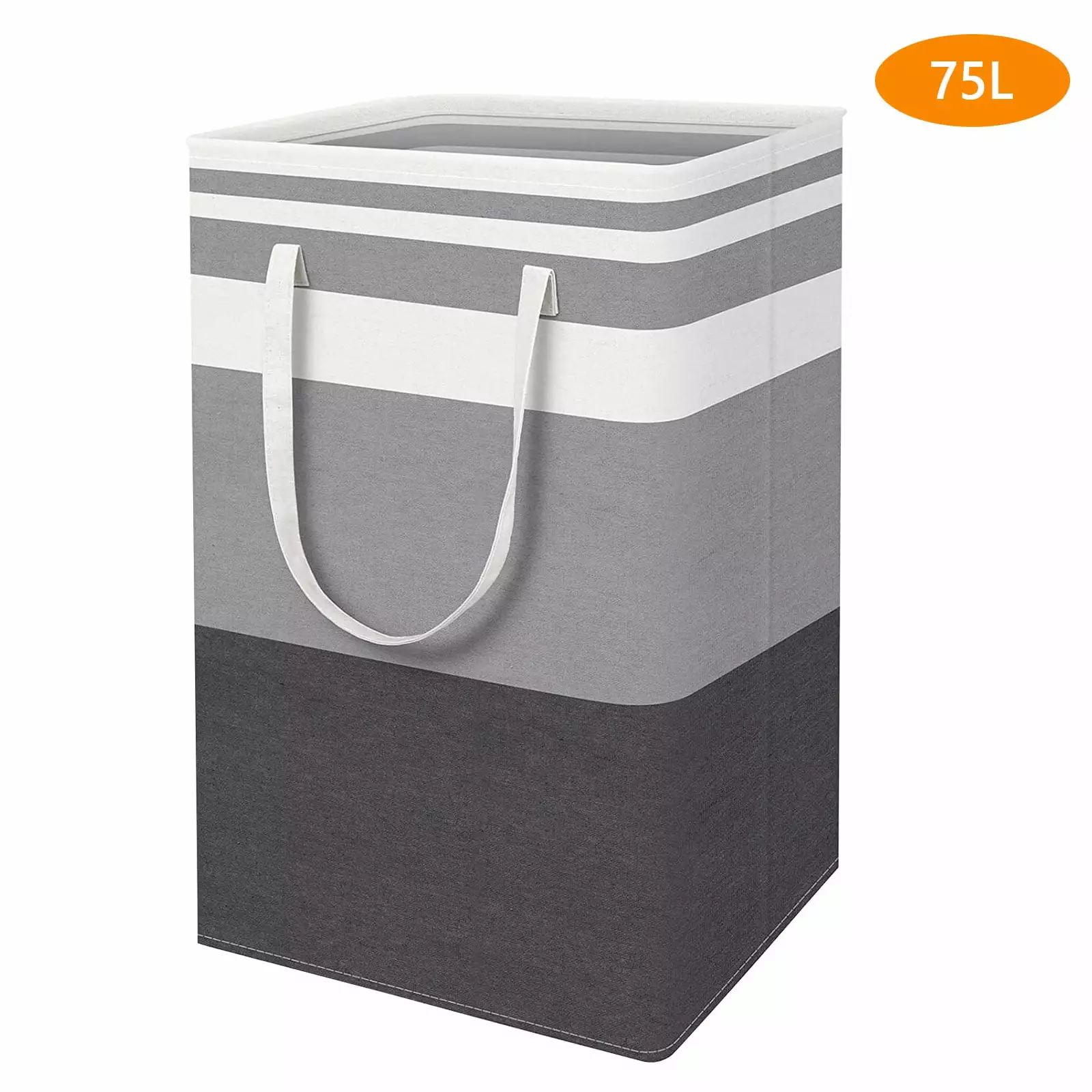 Tripumer Large Laundry Basket. 75L Freestanding Waterproof Laundry Basket. Foldable Organizer with Easy Carry Handle. Suitable for Home and Dormitory Clothes. Towels and Toys Gradient Gray