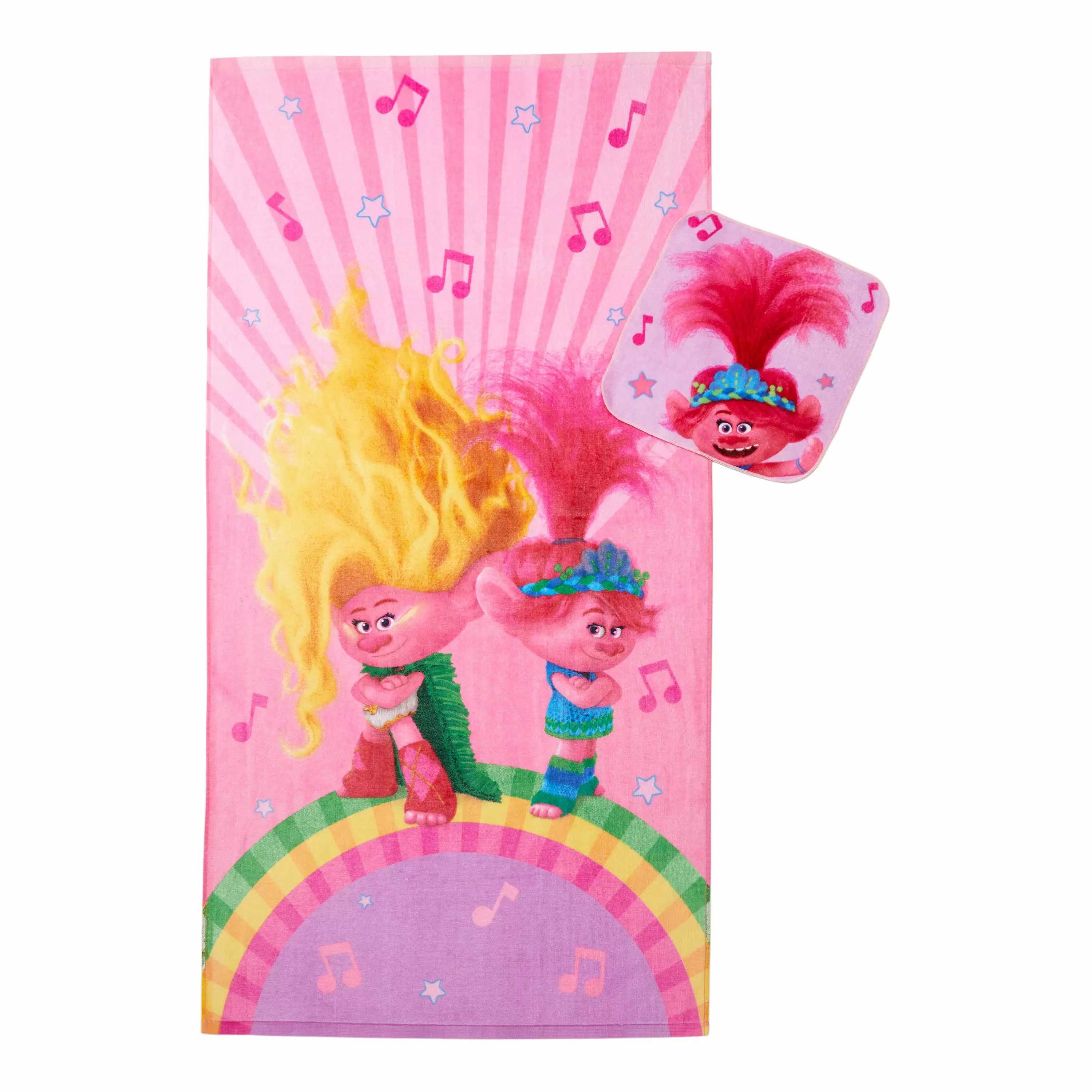 Trolls Kids Cotton 2 Piece Towel and Washcloth Set