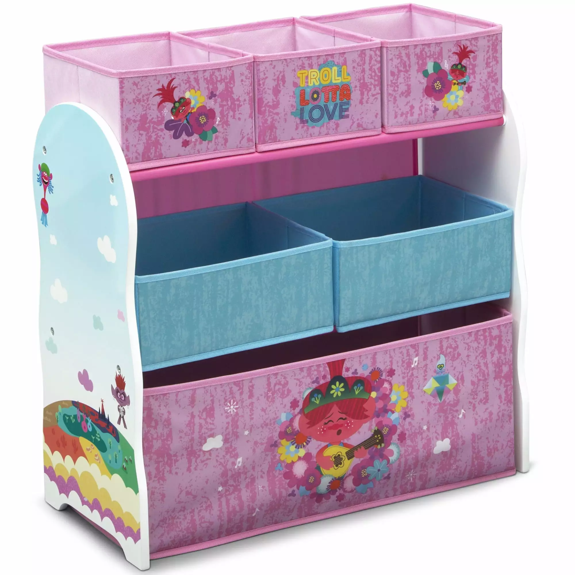 Trolls World Tour 6 Bin Design and Store Toy Organizer by Delta Children. Greenguard Gold Certified