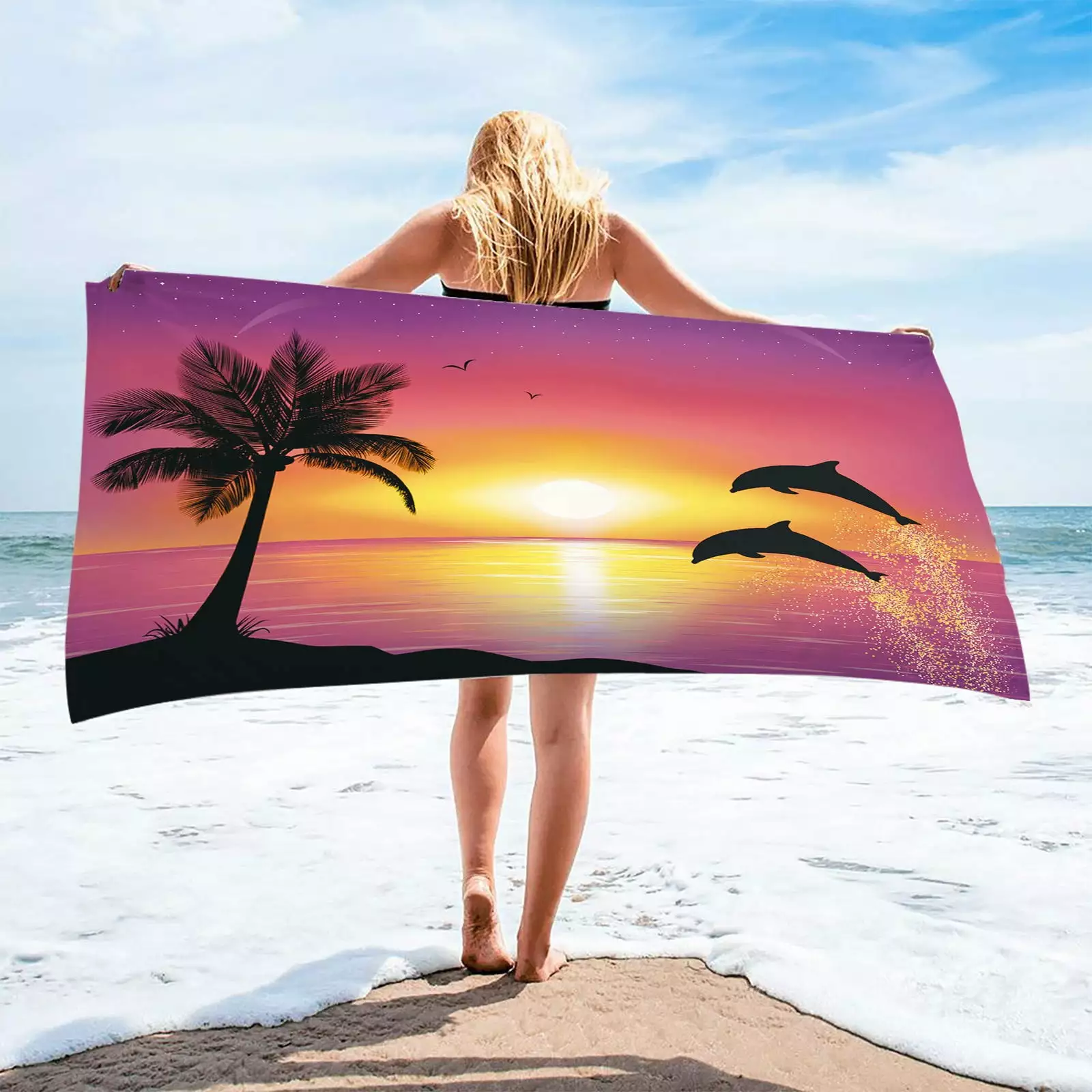 Turkish Beach Towel Qwtwty Microfiber Beach Towel Super Lightweight Colorful Bath Towel Sandproof Beach Blanket Multi-Purpose Towel for Travel Swimming Pool 30x60 Inch on Clearance