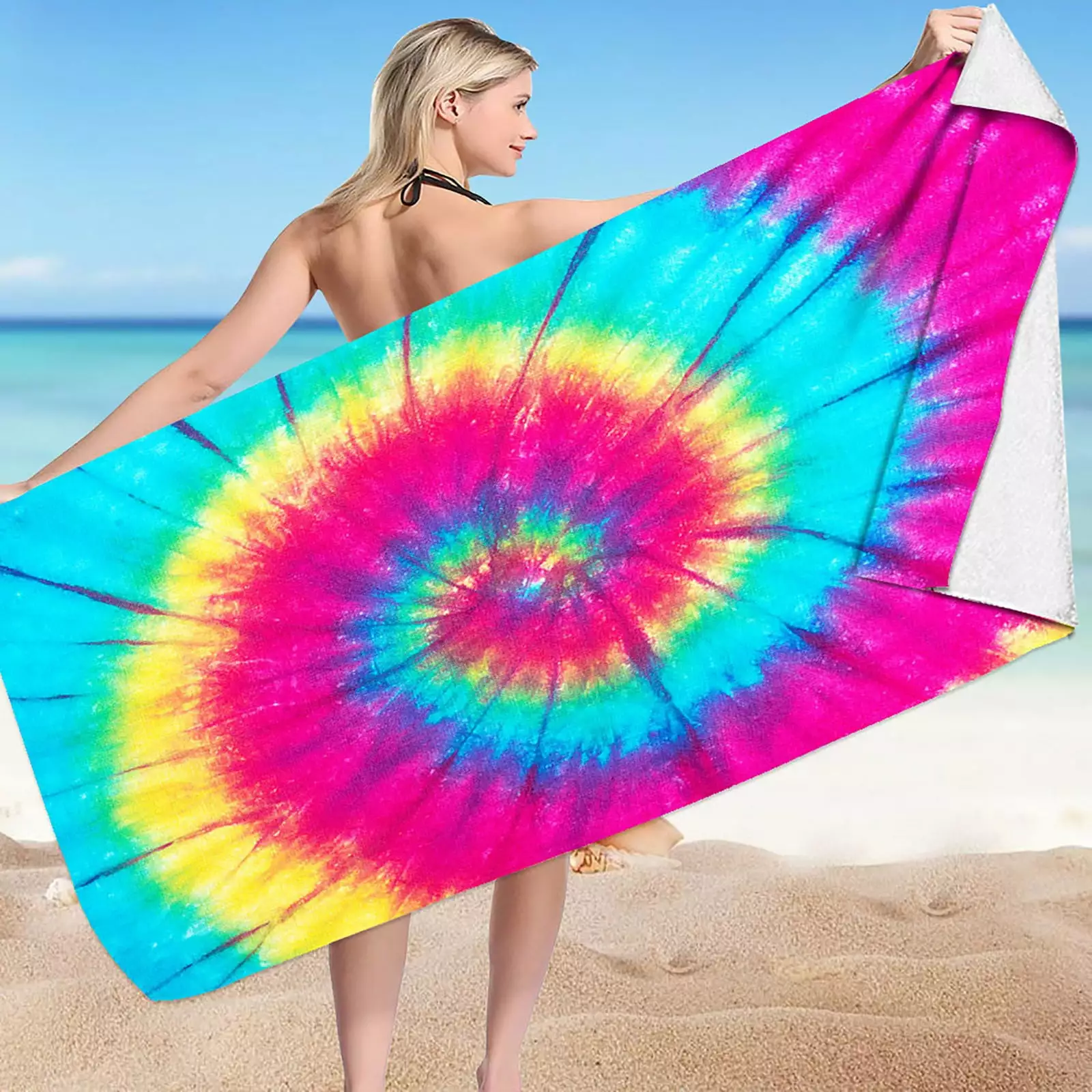 Turkish Beach Towel Qwtwty Microfiber Beach Towel Super Lightweight Colorful Bath Towel Sandproof Beach Blanket Multi-Purpose Towel for Travel Swimming Pool 30x60 Inch on Clearance