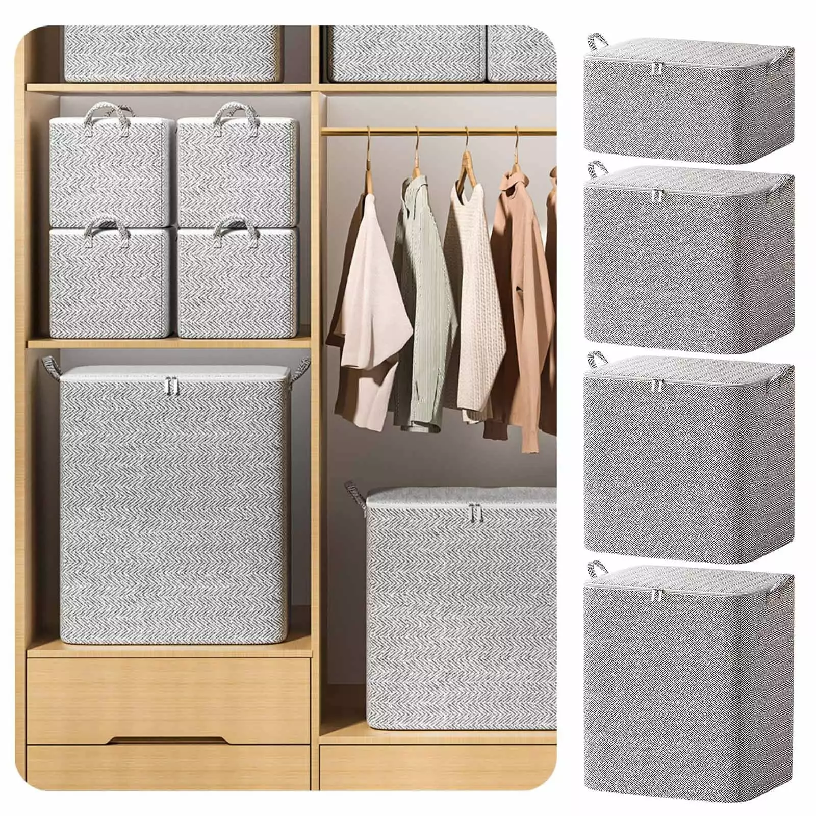 Under $5! xgfhyjeh Clothes Storage Bags. Foldable Wardrobe Storage Box. Extra Large Capacity Closet Organizers and Storage Bins for Clothing Blanket Bedding. Toy Containers Chest