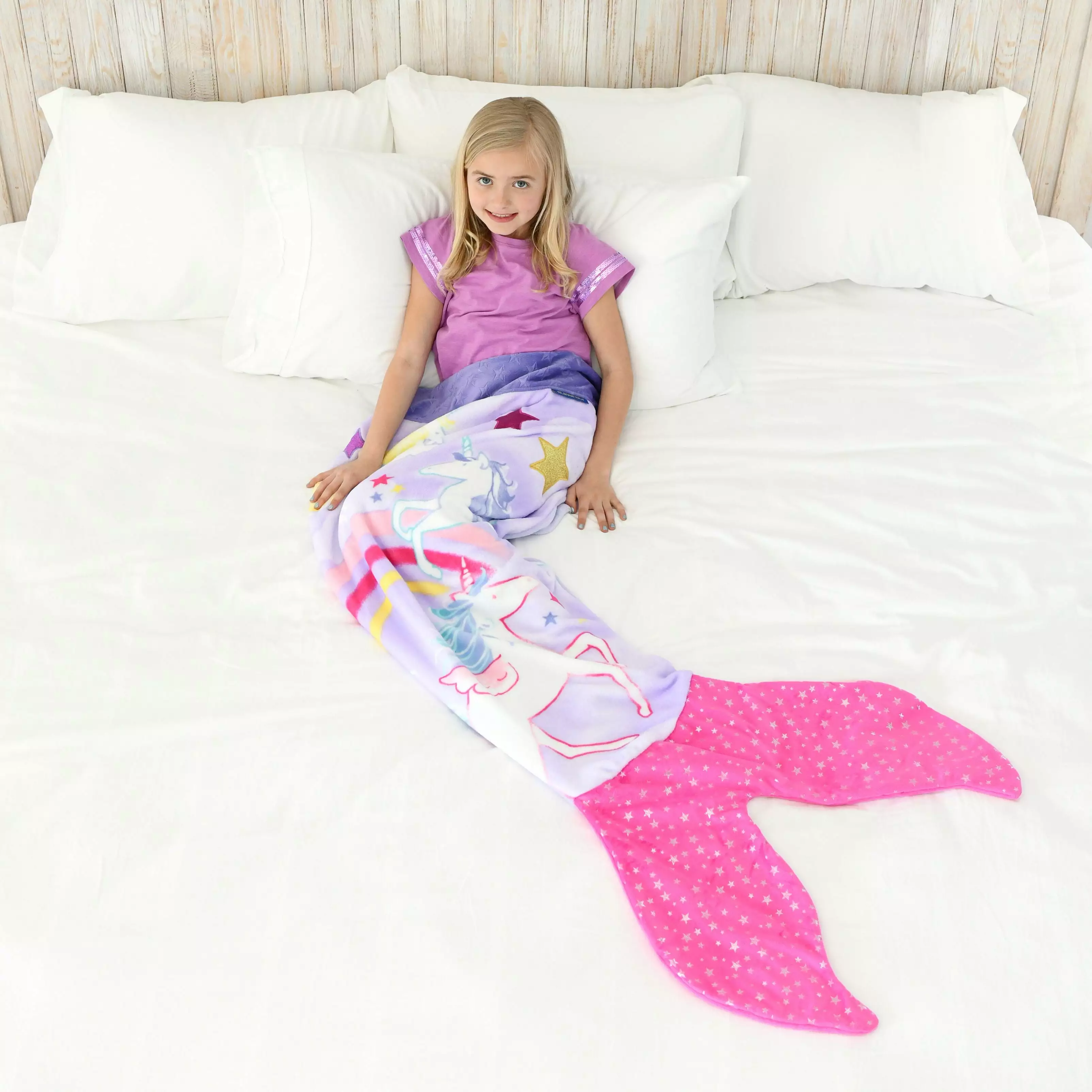 Unicorn Blankie Tail for Kids by Your Zone. Pink and Purple