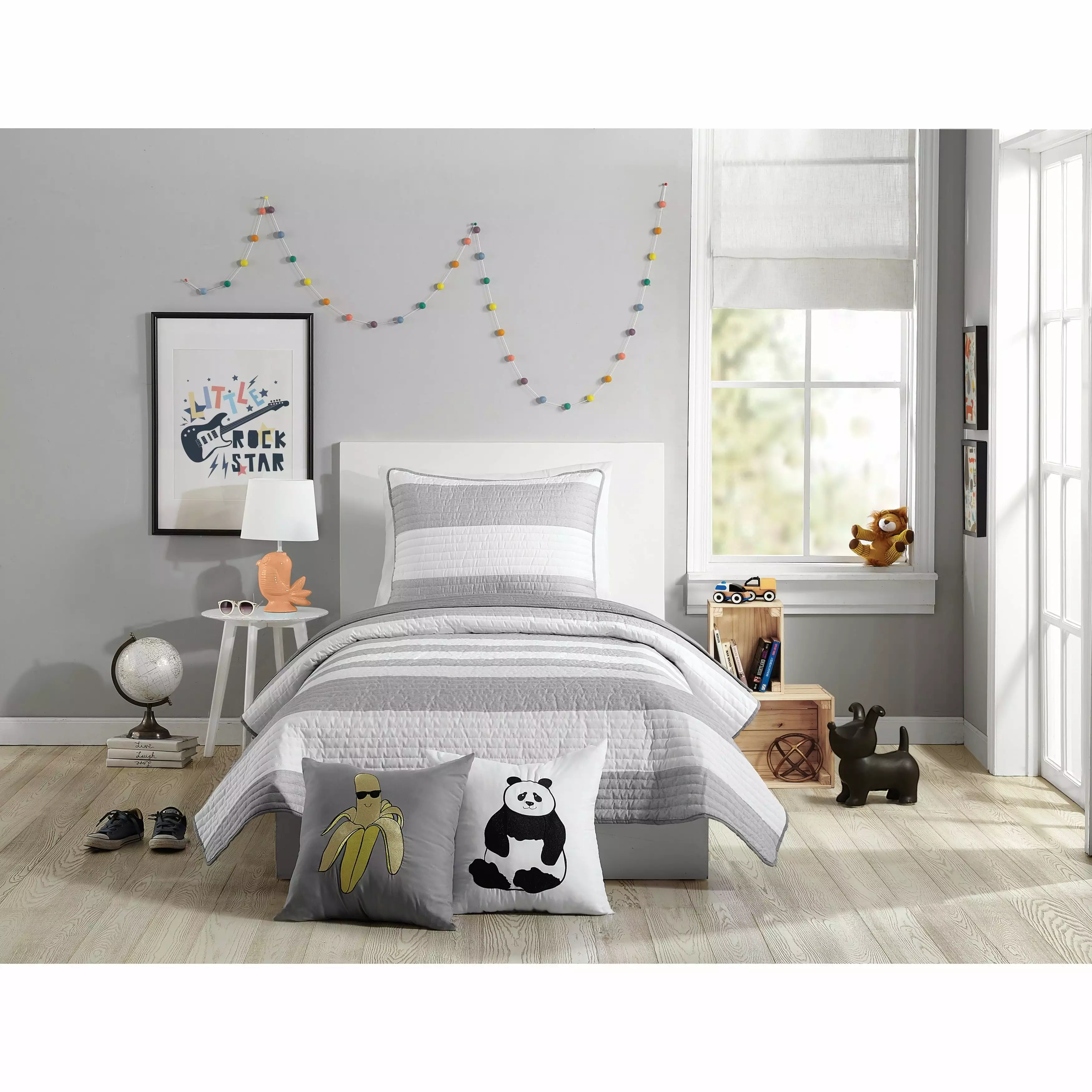 Urban Playground Kids Lavelle Gray 2-Piece Quilt Set. Twin