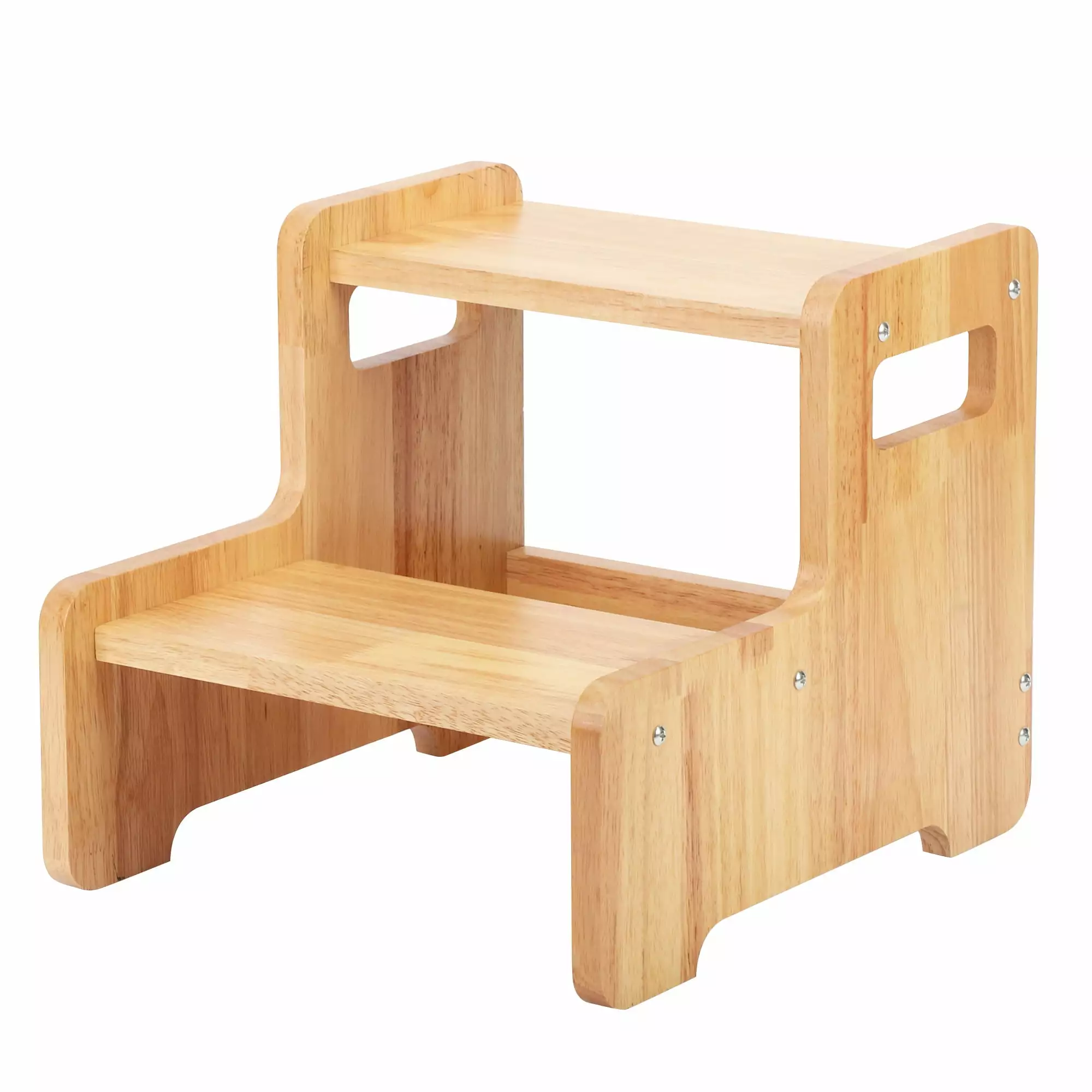 IAJXWI Wooden Step Stools. Foot stool with Handles Sturdy Step Stool For Kids