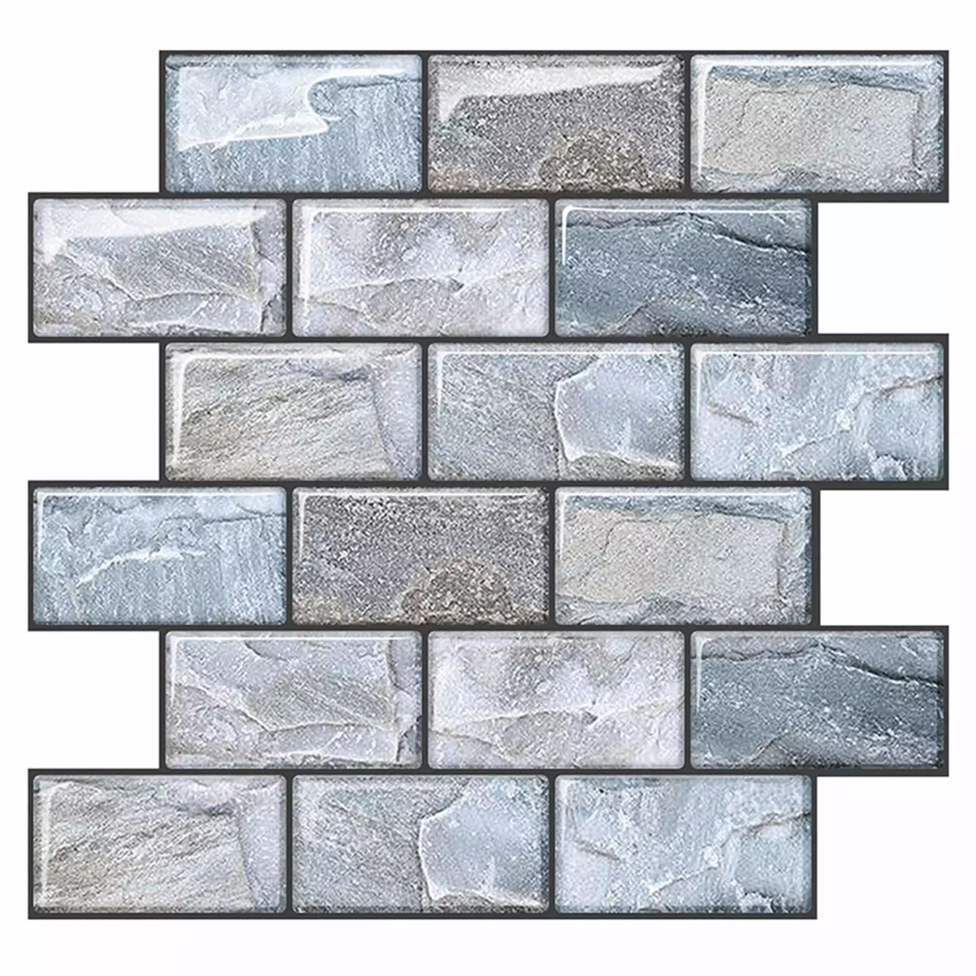 VANCORE 10 Pack Wall Tiles Peel and Stick Backsplash 3D Wall Stickers . 10 x 10.6. Gray