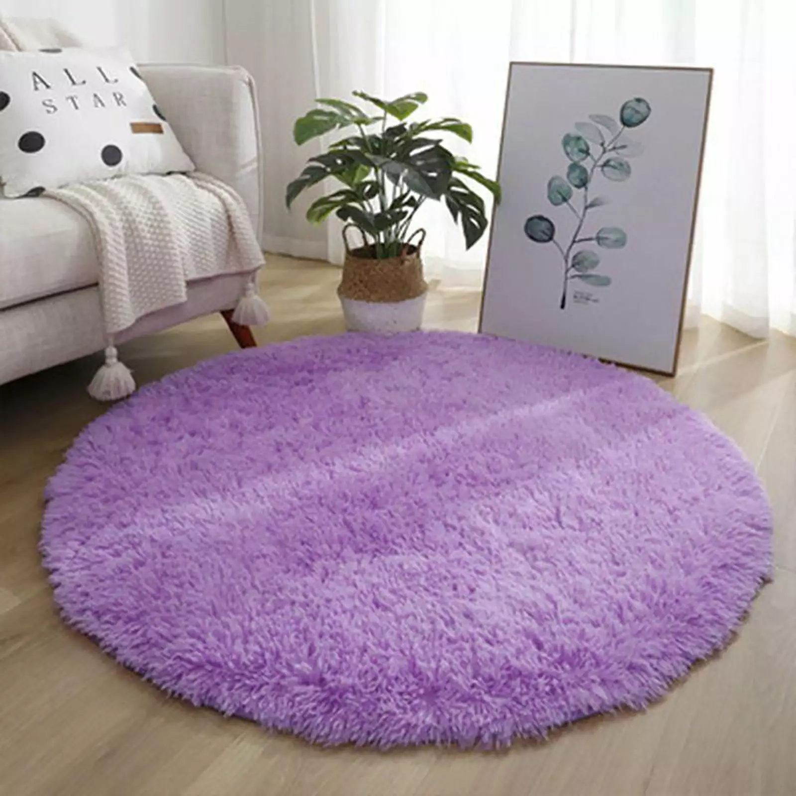 VANLOFE Round Mats for Bedroom Comfortable Rugs for Living Room Decor Mats for Bedside Mats 39.3*39.3in