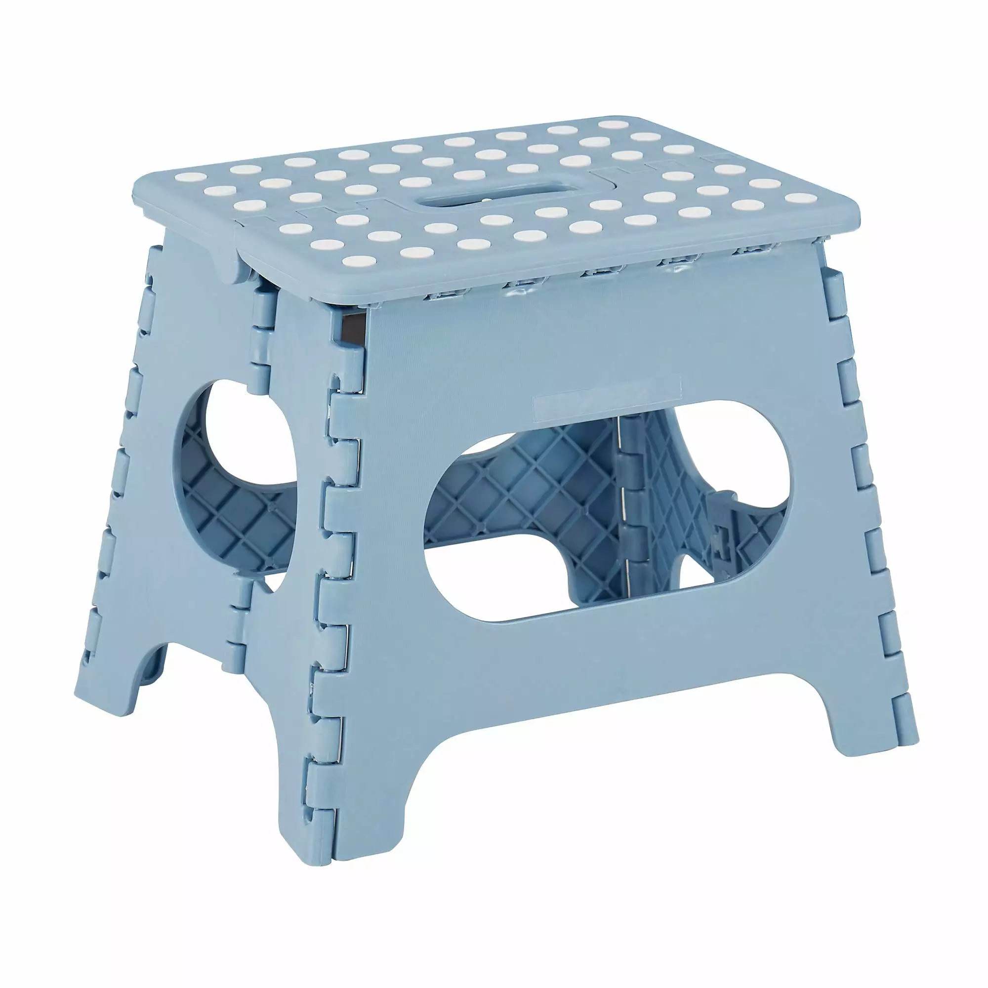 VECELO 11 inch Folding Step Stool. Heavy Duty Plastic Foldable Step Stool for Kids and Adults. Portable Handle. Indoor or Outdoor. Blue