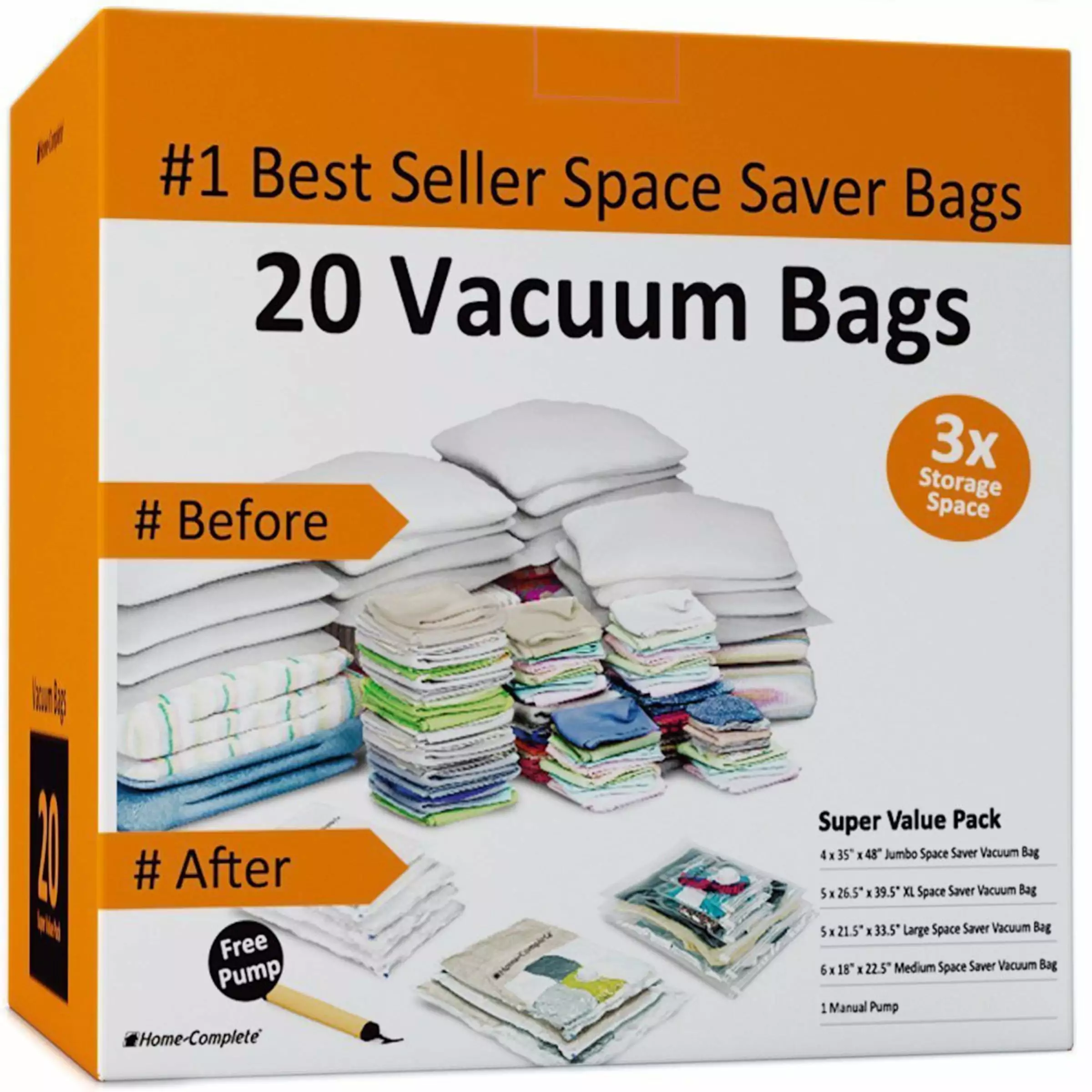 Vacuum Storage Bags-Space Saving Air Tight Compression-Shrink Down Closet Clutter. Store and Organize Clothes. Linens. Seasonal Items by Everyday Home (Available in 10. 15. 20. Or 25 Ct.)