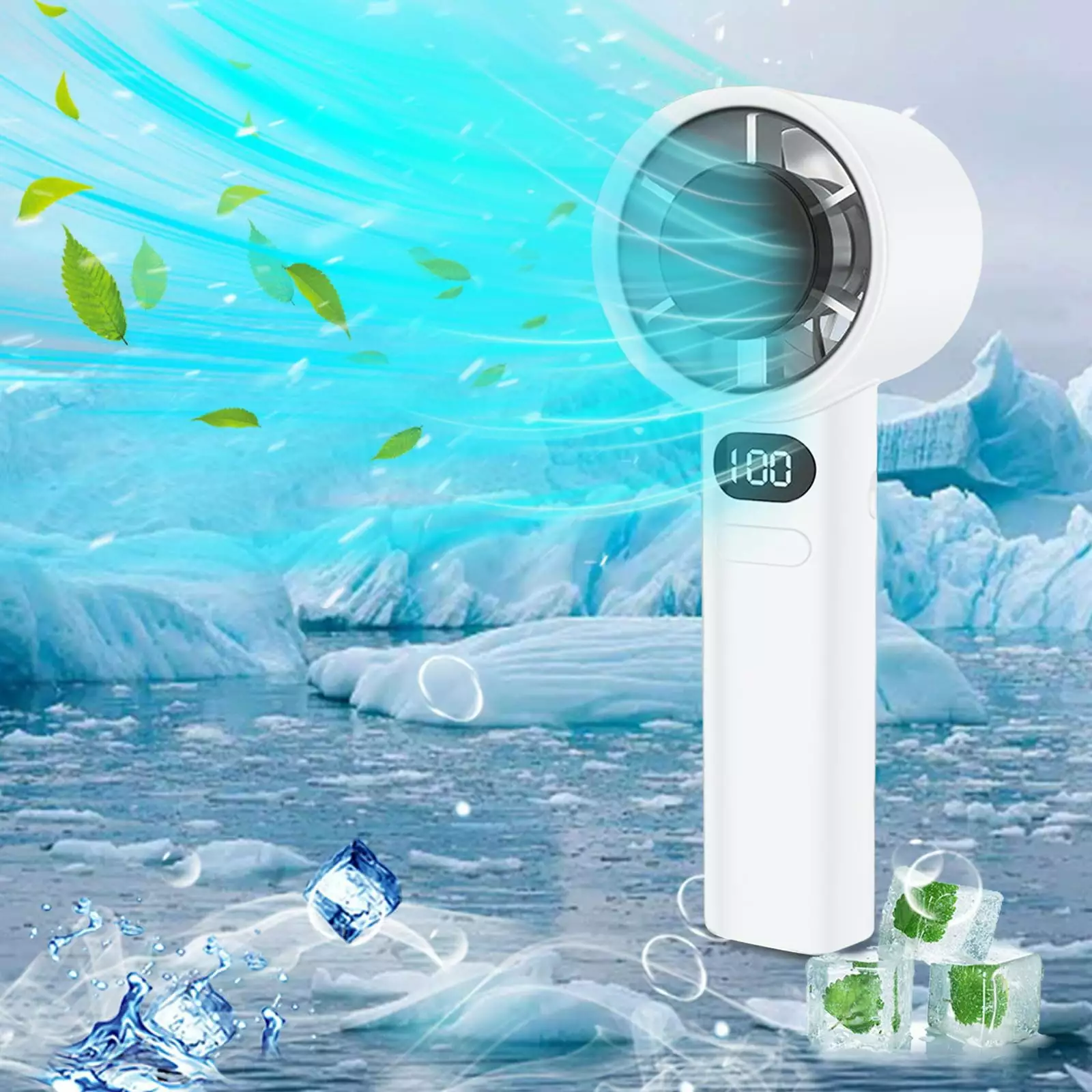 Variable Speed Handheld Fan High Wind Power Silent Turbine Mini Portable Outdoor Low Noise Handheld Fan Hand Fans Portable Fan Handheld House Tent for Loft Bed Window Fan Max Air Fan Portable Fan