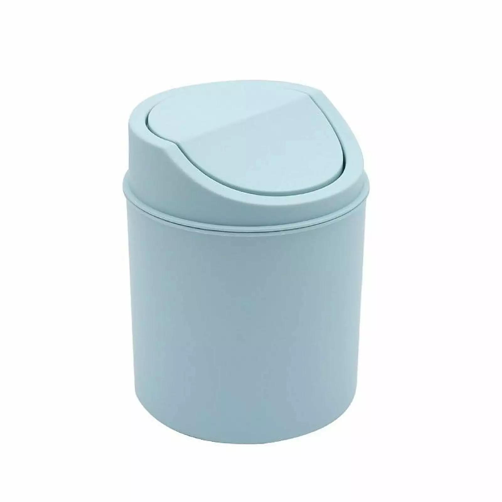 Vfedsrsge Household Desktop Trash Can.Small and Mini Trash Can with Lid.Desk Cleaning Bucket.Light Blue