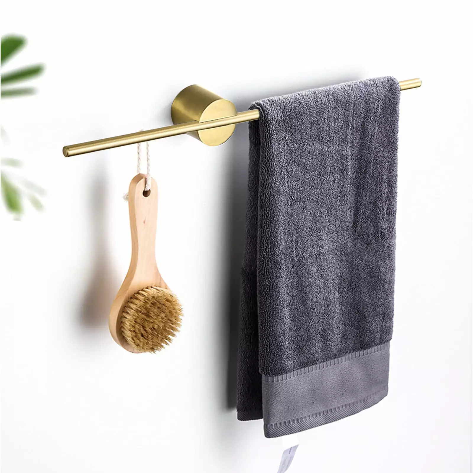 Vikakiooze 2023 Promotion on sale. Towel Rack Light Luxury Creative Brushed Gold Single Nordic Minimalist Bathroom Towel Bar 3 Towel Bar Wall-Mounted (Color : Black Seat Gold Pole. Siz