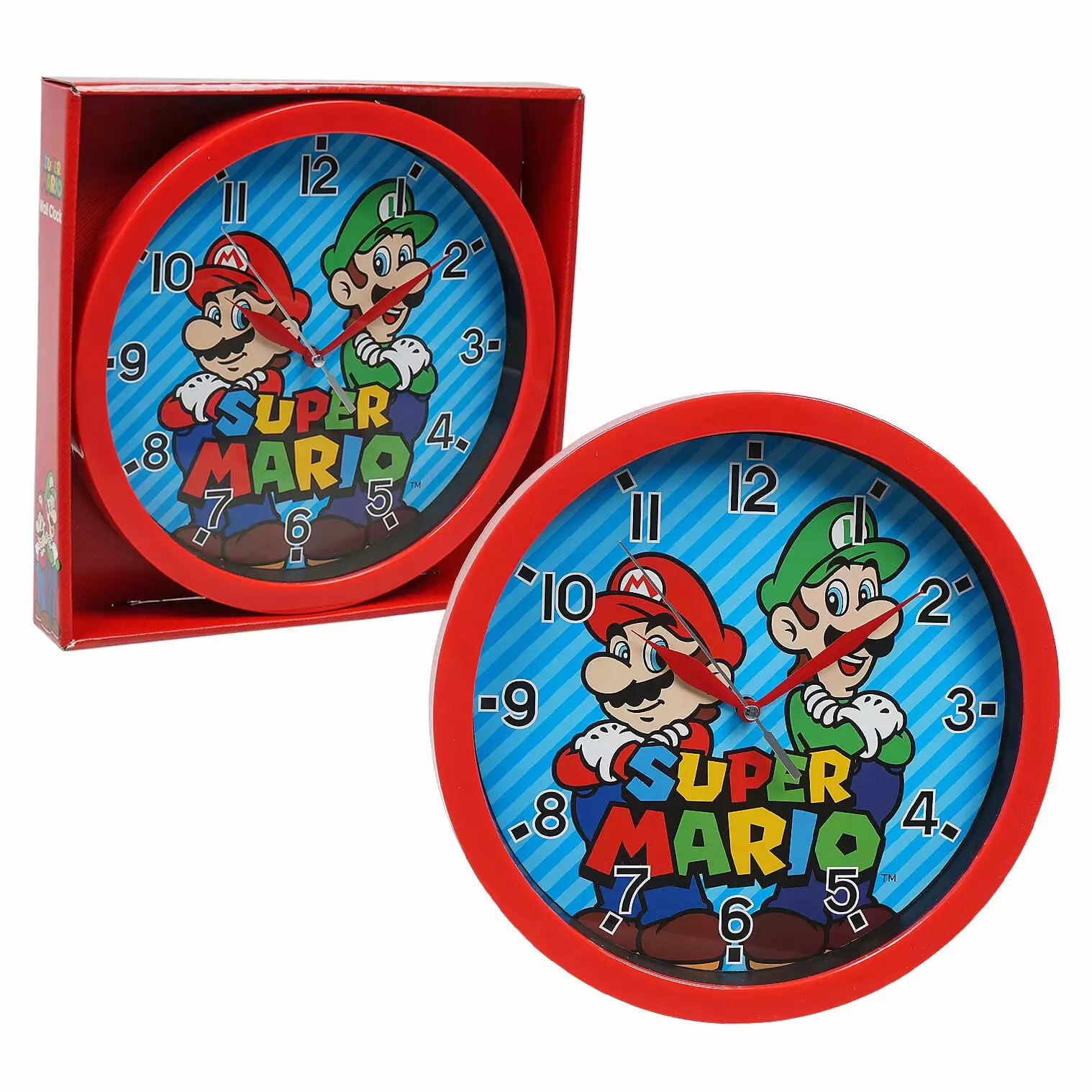 WALL CLOCK.9RED FRAME MARIO