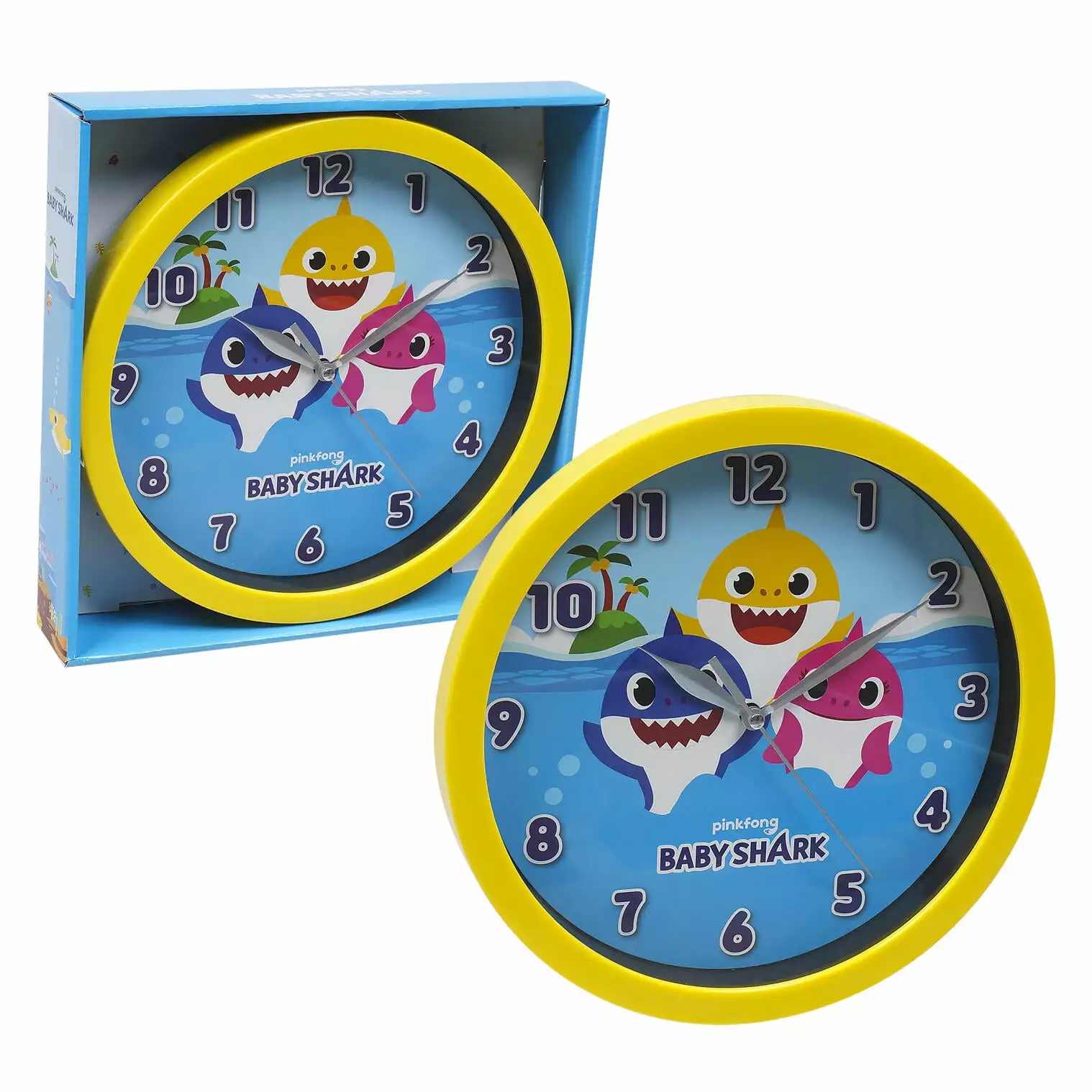 WALL CLOCK.9YELLW BABY SHARK