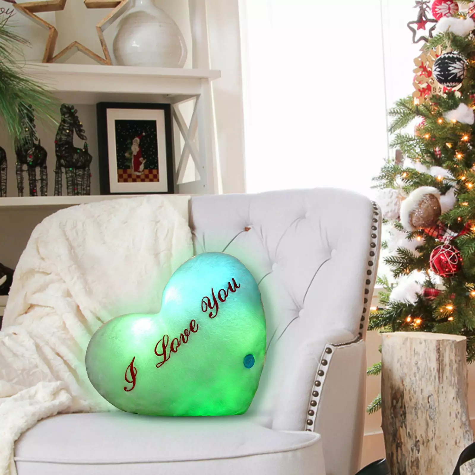 WQJNWEQ Valentine's Day 2024 Pillow Cute Design Heart LED Pillow Light Soft Cushion Gift Home Plush Children New Year