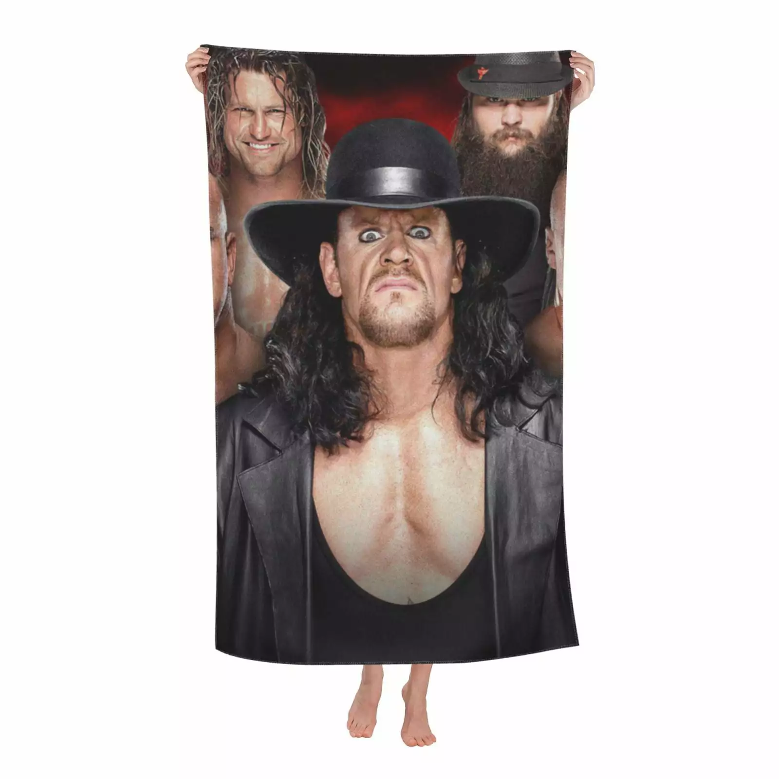 WWE Beach Towel. Microfiber Sand Free Bath Towel. Super Absorbent Towel. Quick Dry Large Lightweight Towels for Bath Swimming Pool Travel Sports Yoga 52x32 Inch