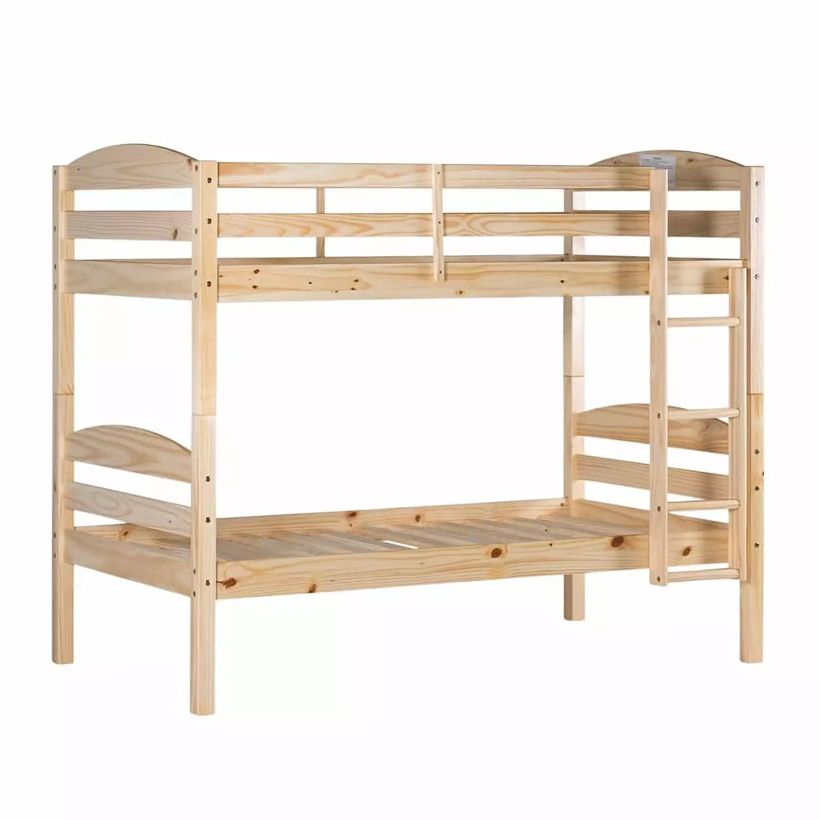 Walker Edison Transitional Twin-over-Twin Solid Wood Bunk Bed Frame in Natural