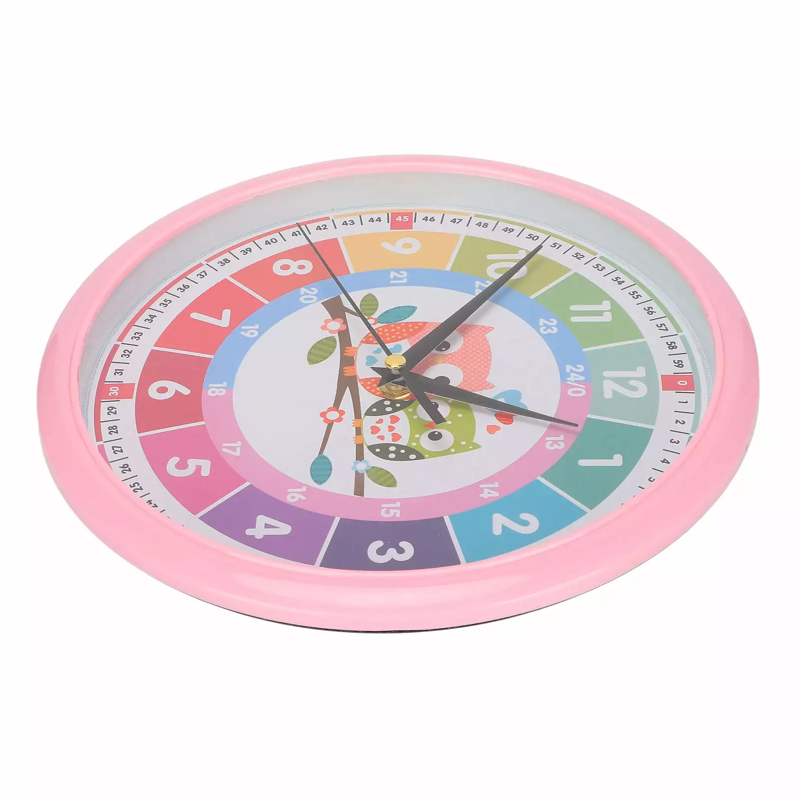 Wall Clock. Colorful Children Hanging Clock For 's Bedroom For Study Pink