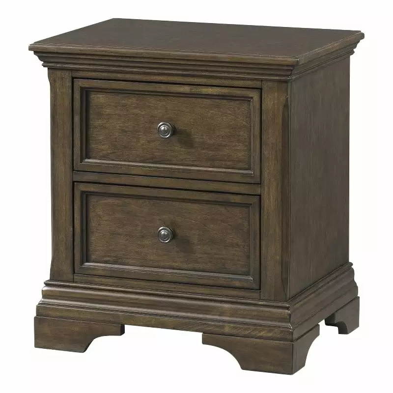 Westwood Design Olivia 2-Drawer Traditional Wood Nightstand in Rosewood Brown