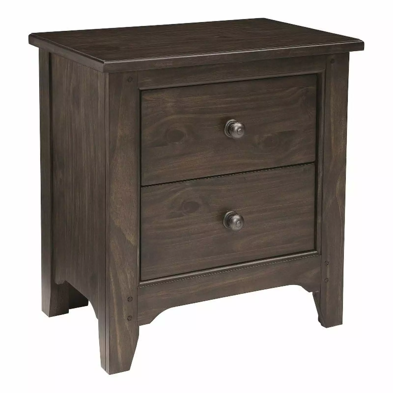 Westwood Design Taylor 2-Drawer Farmhouse Wood Nightstand in River Rock Brown