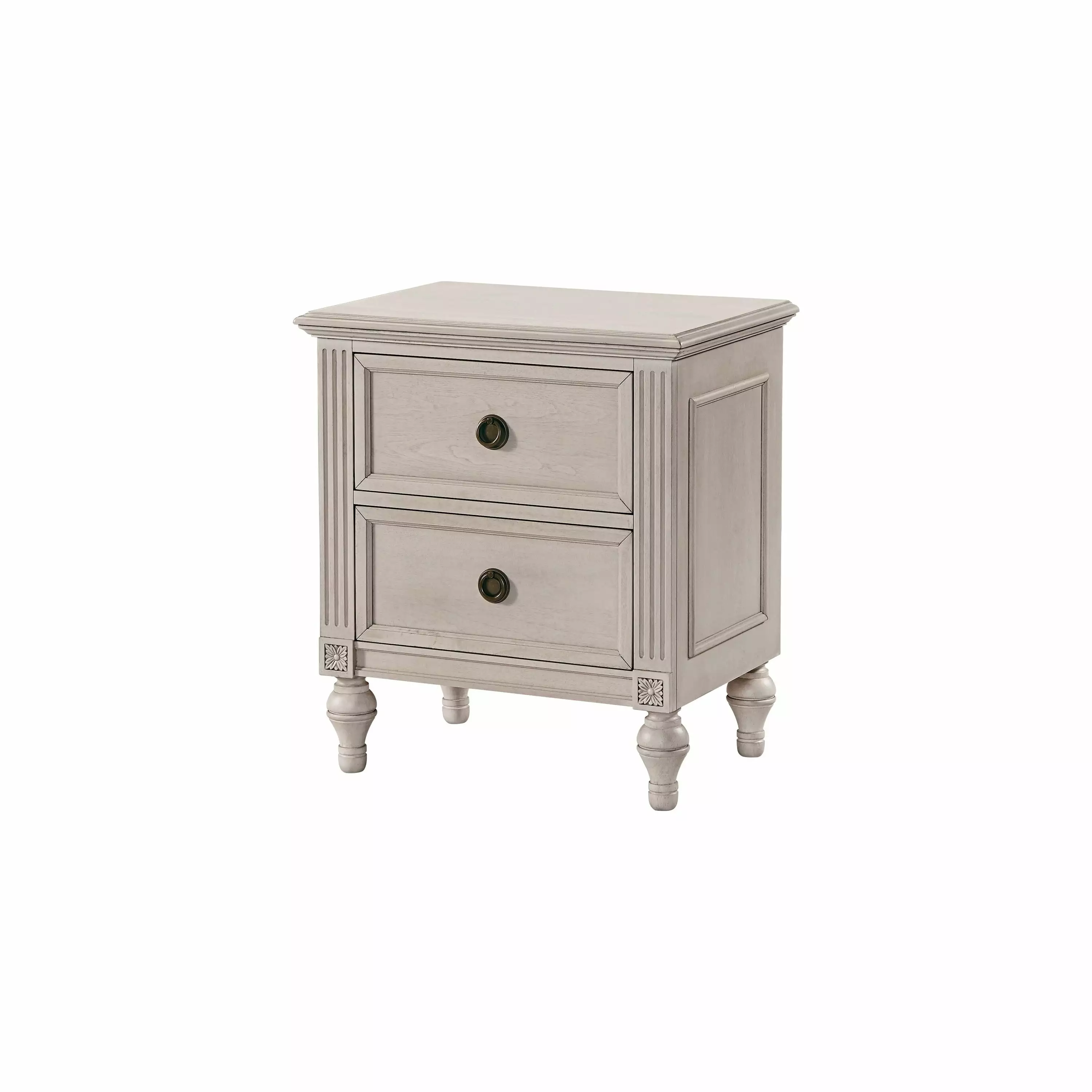 Westwood Design Viola 2-Drawer Transitional Wood Nightstand in Lace Beige