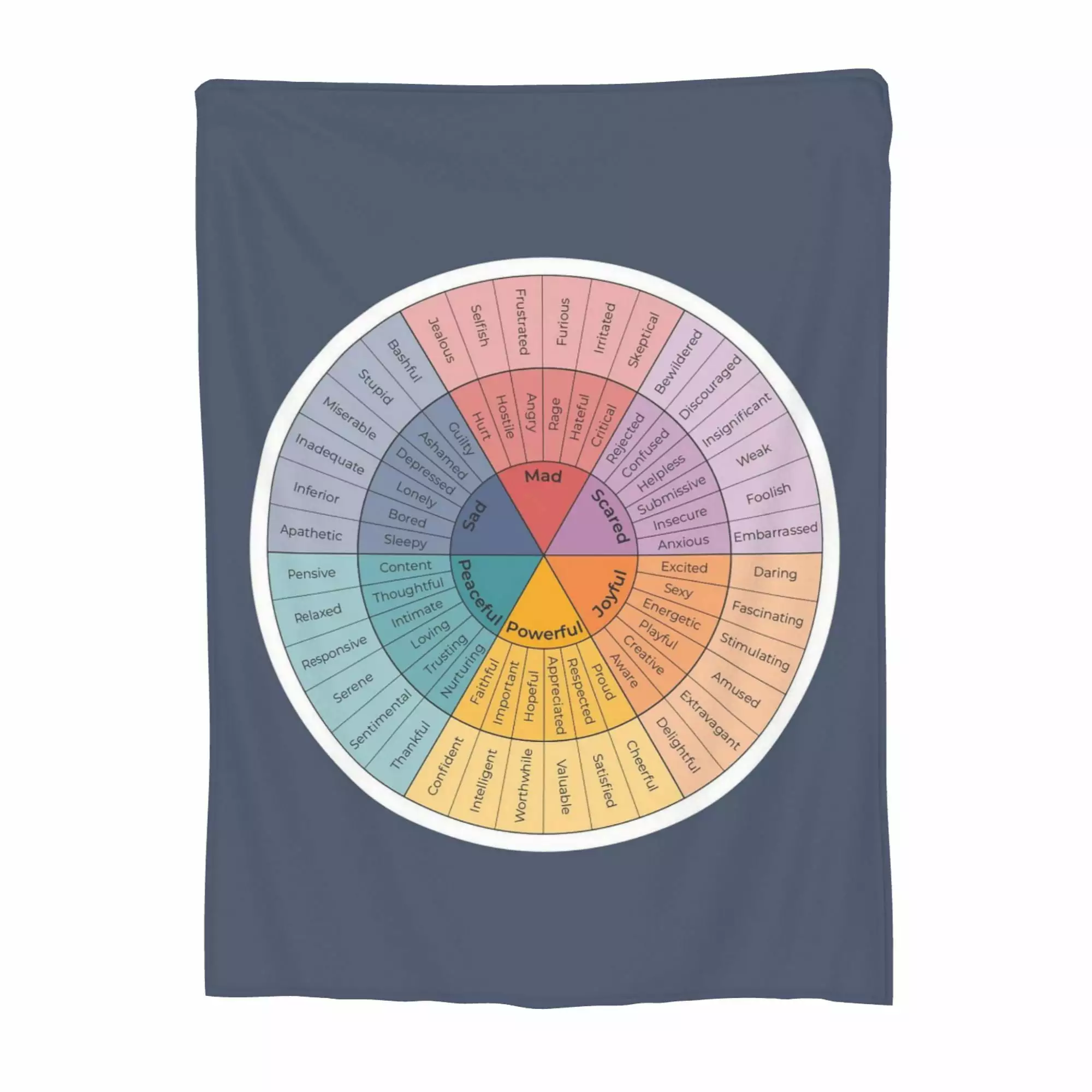 Wheel of Emotions Feelings Blanket Ultra-Soft Micro Fleece Blanket Throw Bedding Room Decor Flannel Blankets for Bed Sofa 80x60