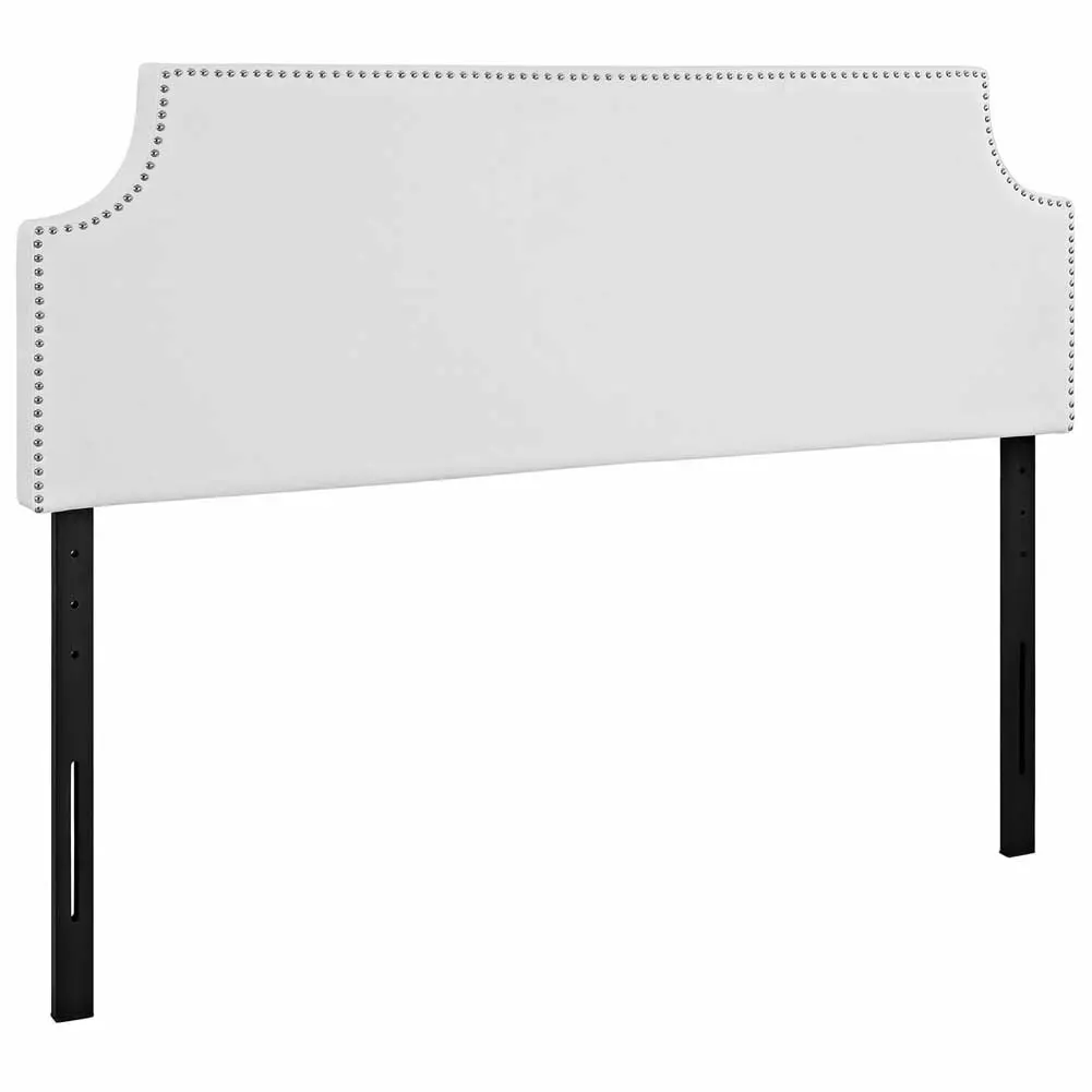 White Laura Queen Vinyl Headboard