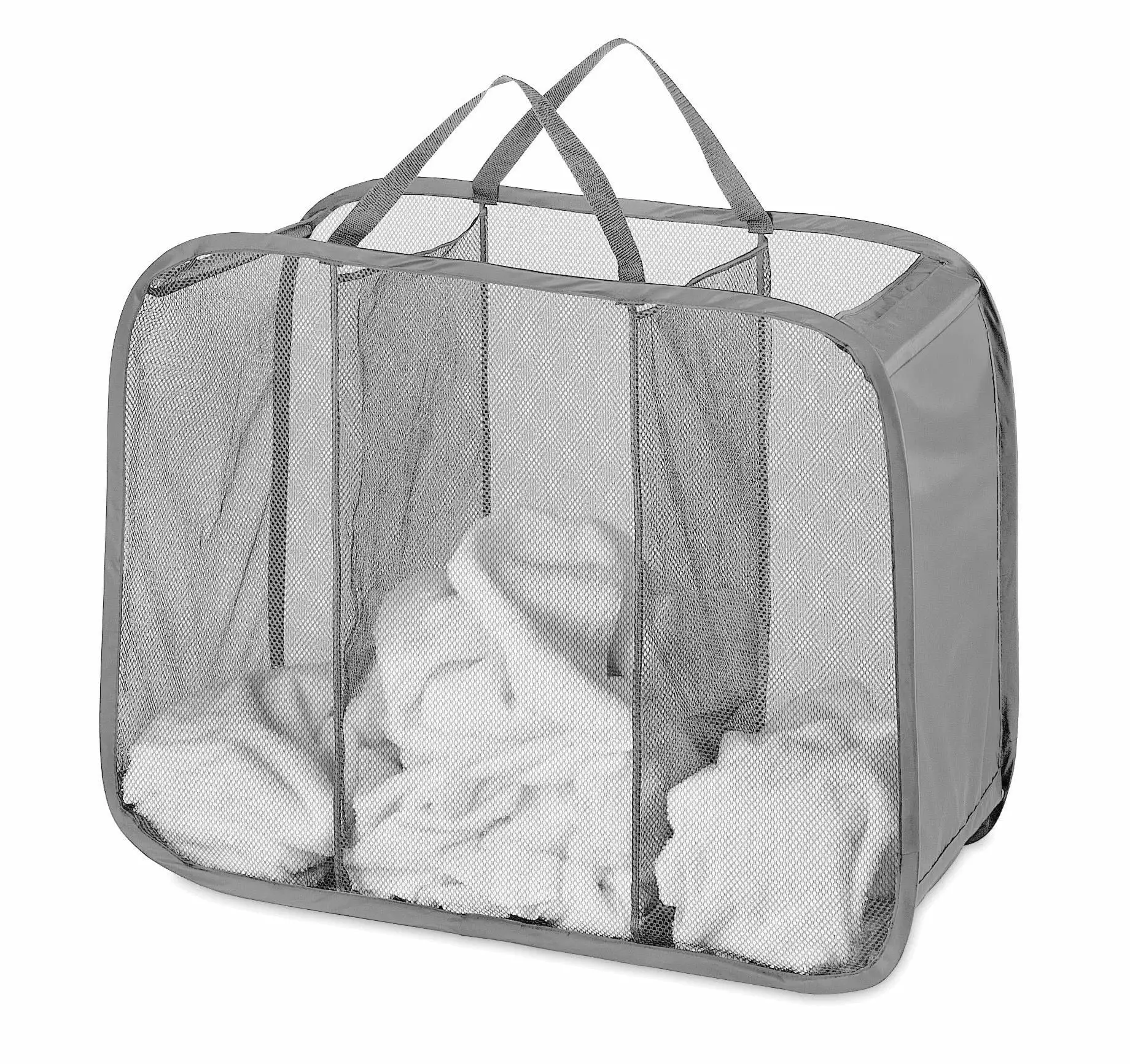 Whitmor Polyester Mesh Pop & Fold Laundry Sorter - Paloma Gray - For Adults