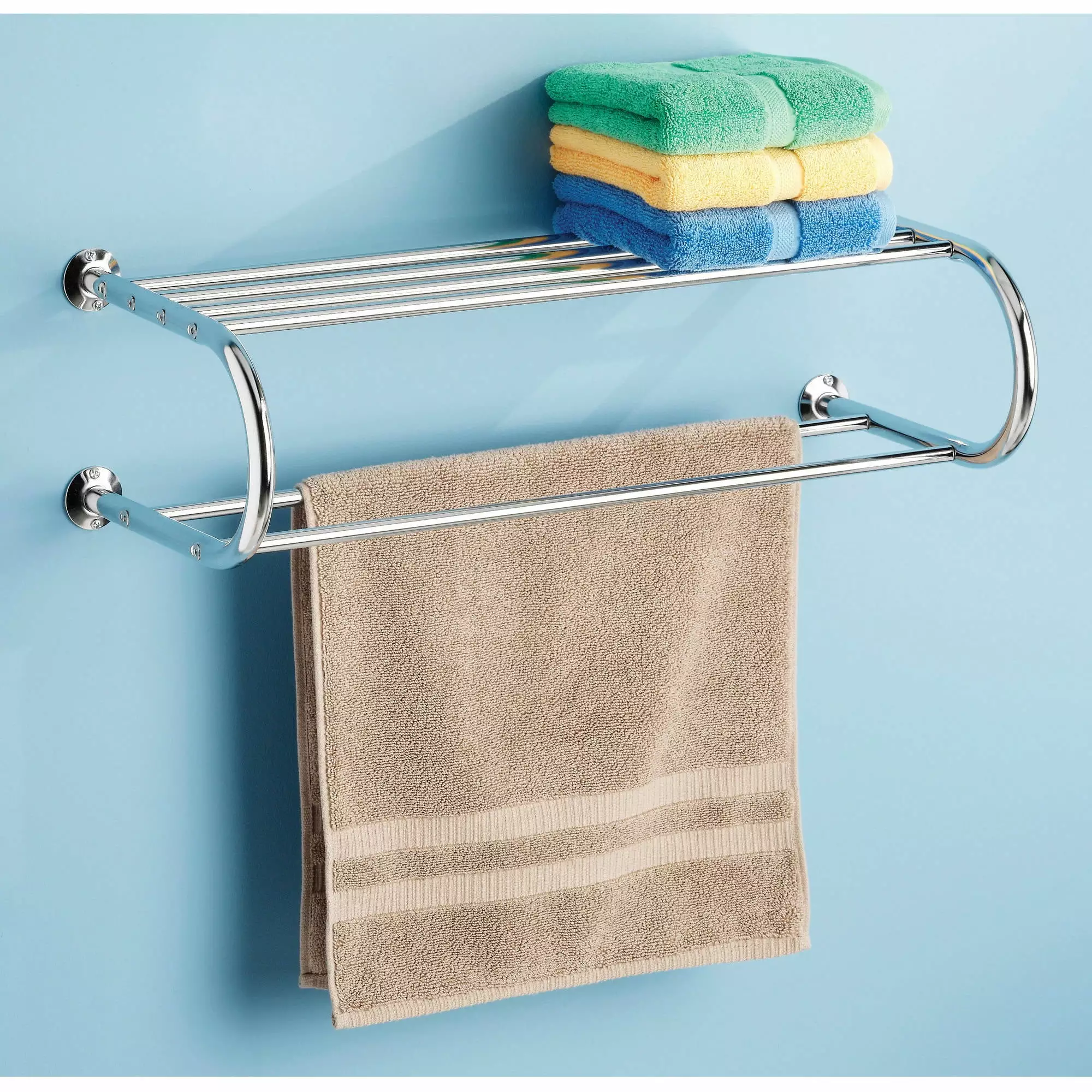 Whitmor Shelf and Towel Rack - Chrome Metal