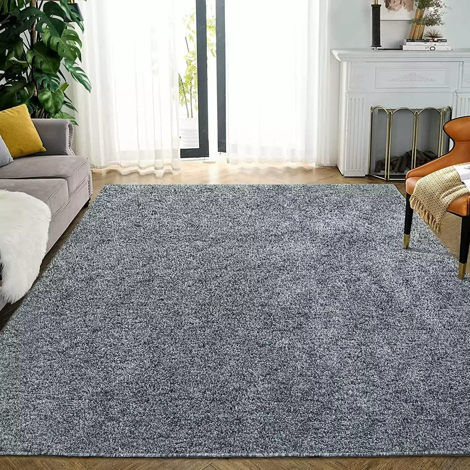 WhizMax Large Fluffy Area Rug 8'x 10' for Living Room Bedroom Modern Shaggy Area Rug Soft Thick Fuzzy Rug Non-Shedding Non Slip Shag Rug Home Decoration. Gray