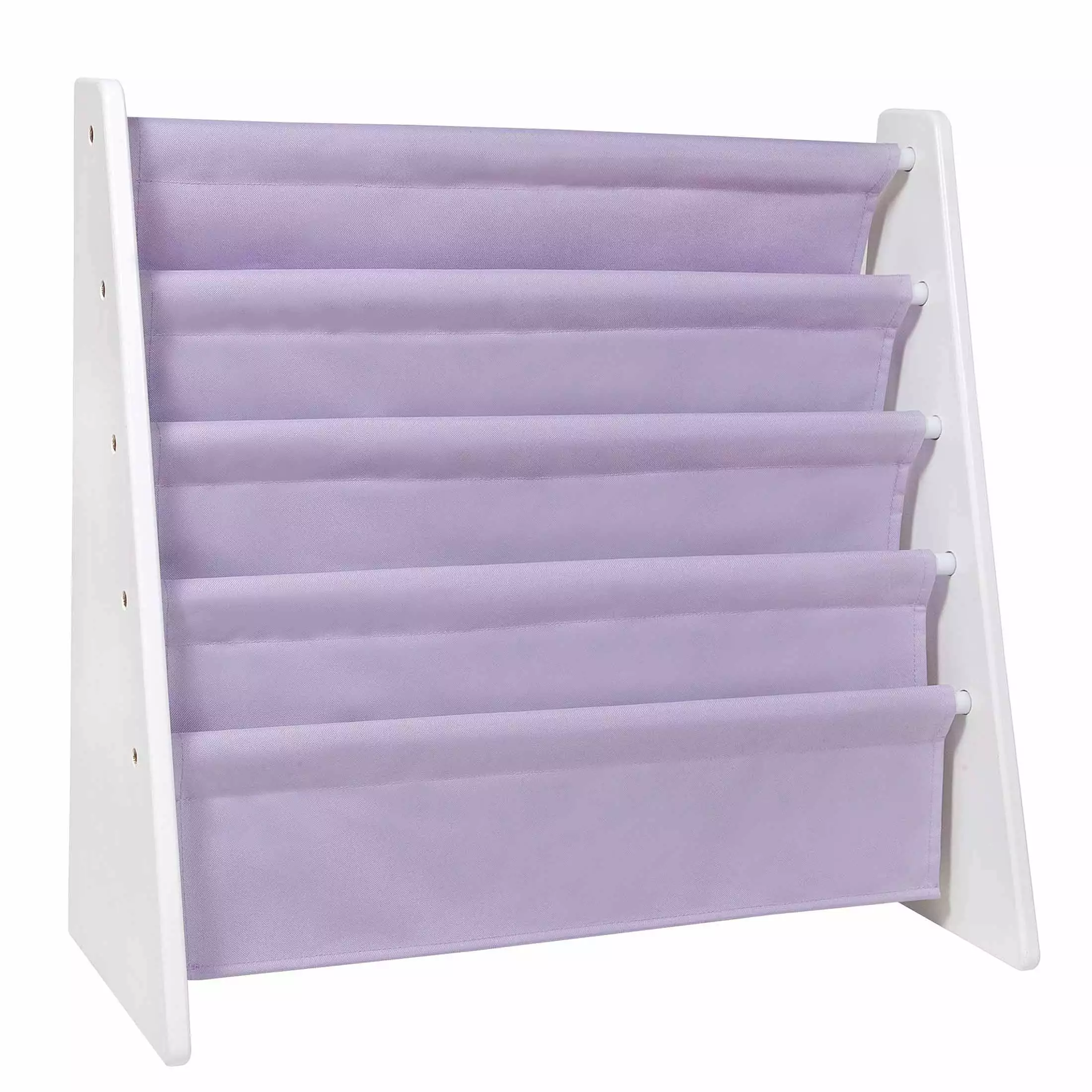 Wildkin Kids Sling Book Shelf - White w/ Lilac