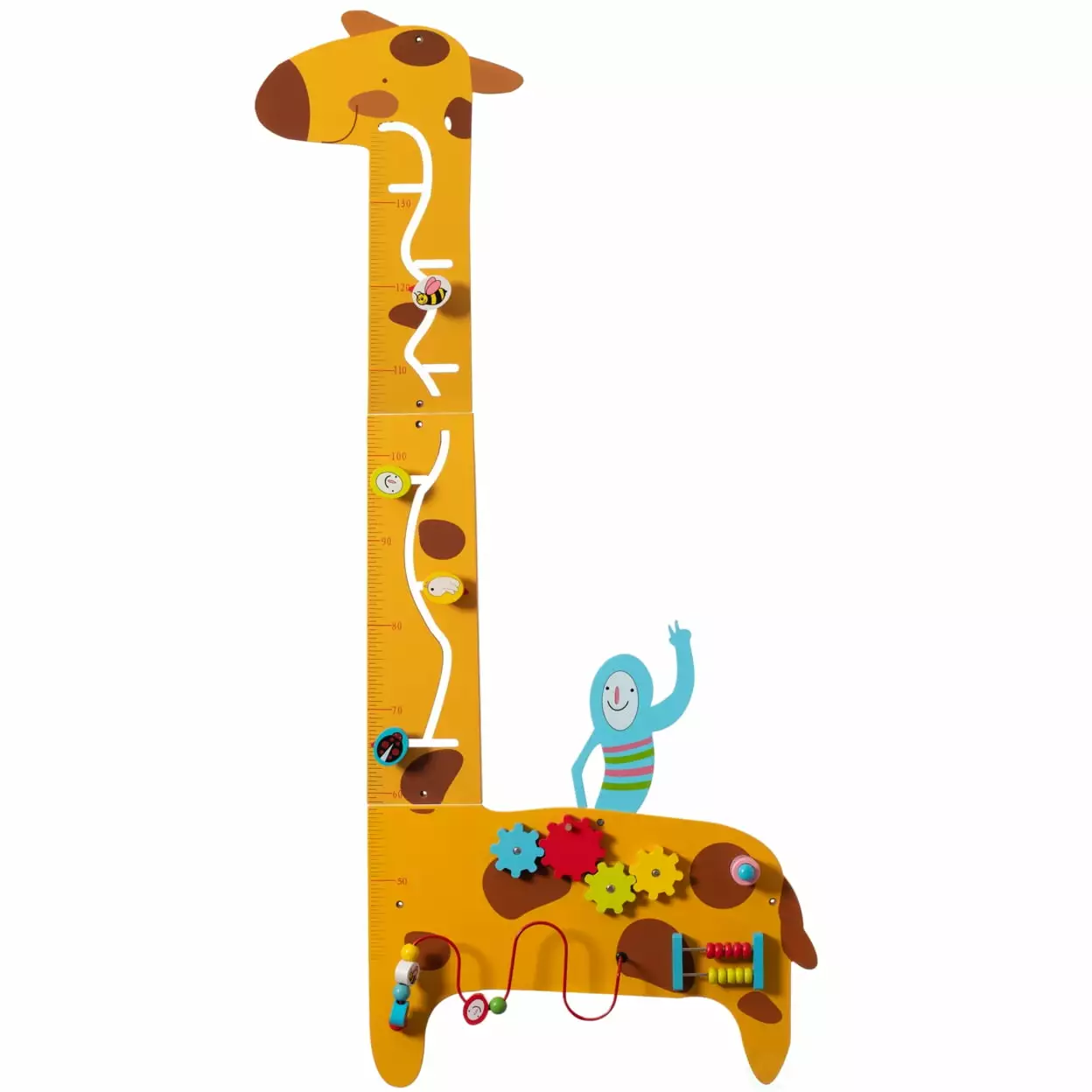 Wooden Giraffe Sensory Wall Game. Activity Toy Growth Chart for Playroom. Nursery. Preschool. and Doctors' Office