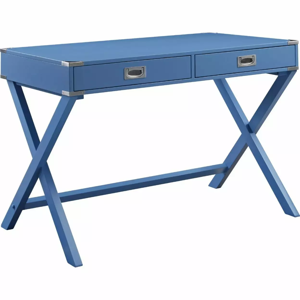 Wooden Home Office Writing Desk Blue - Saltoro Sherpi