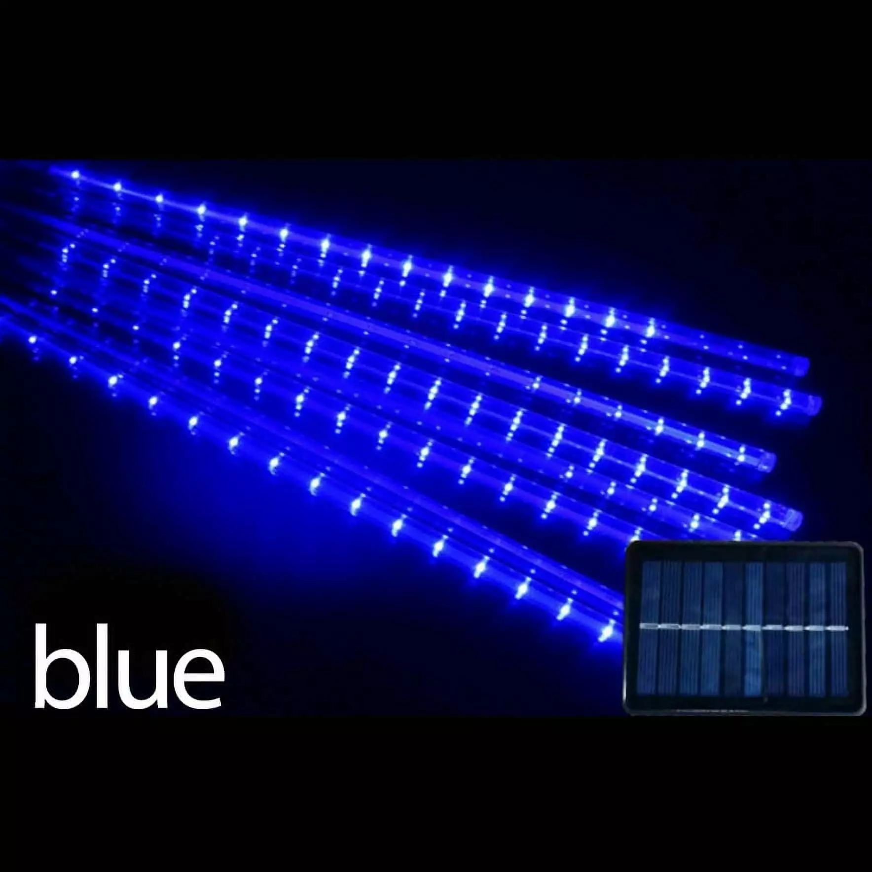 XMMSWDLA Solar Meteor Shower Lights. 8 Tube 11.8inch 144 LED Blue Meteor Christmas Lights. Solar Christmas Lights Outdoor Waterproof for Tree Christmas Decorationsoutdoor lights