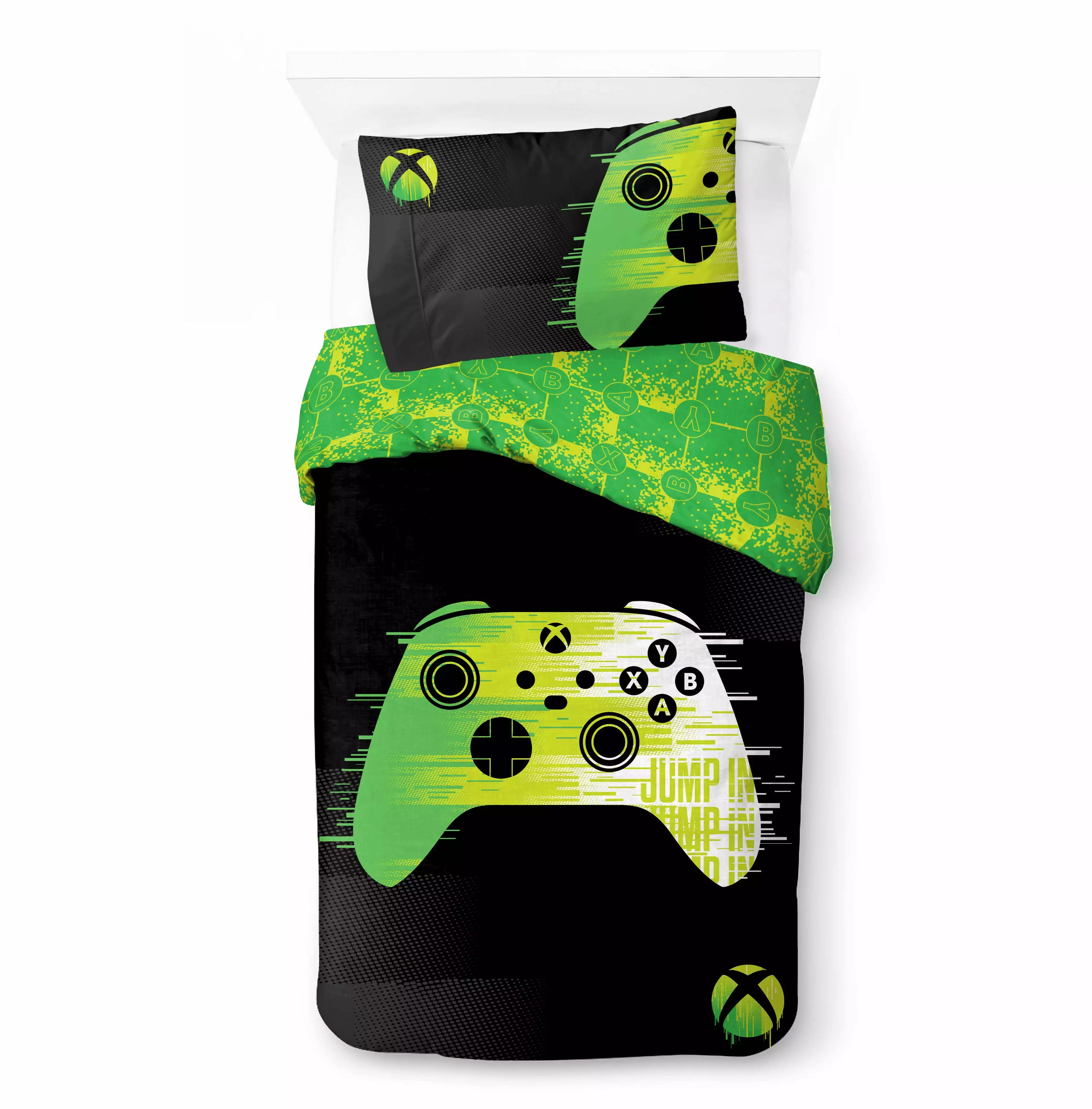 Xbox Kids 2-Piece Twin/Full Reversible Comforter Set. Black. Microsoft