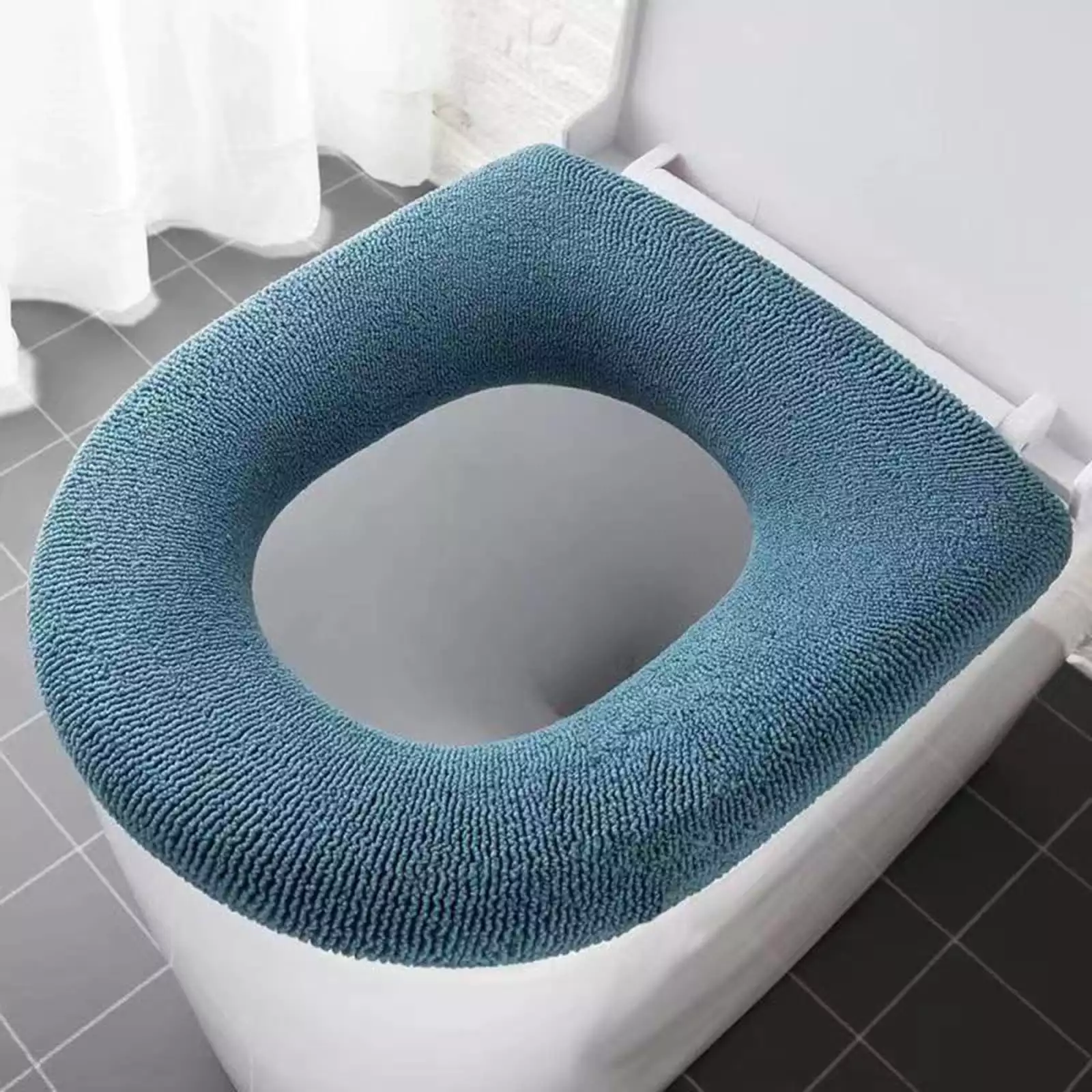 Xtnmypj Toilet Seat Cushion. Four Seasons Thick Toilet Lid. Knitted Toilet Seat Cushion. Washable Household Toilet Lid