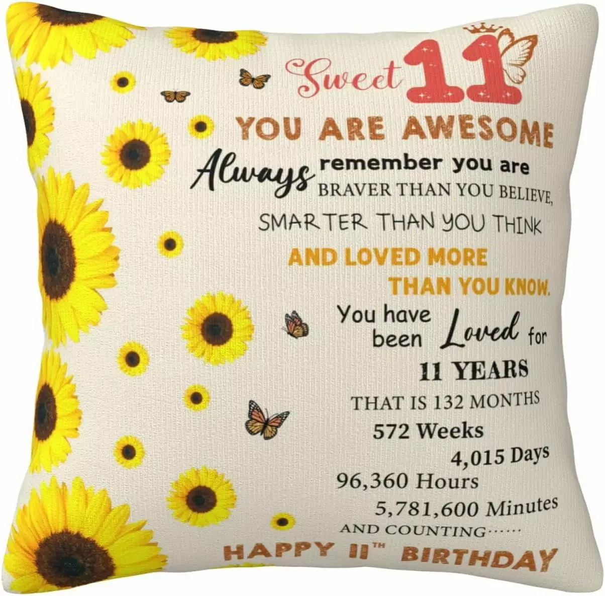 YCHII Best Birthday Gifts for A 9 Year Old Girl. 9 Year Old Girl Birthday Gift Ideas for Girls Age 9. Presents for 9 Year Old Girls. 9th Birthday Party Decorations Throw Pillow Covers