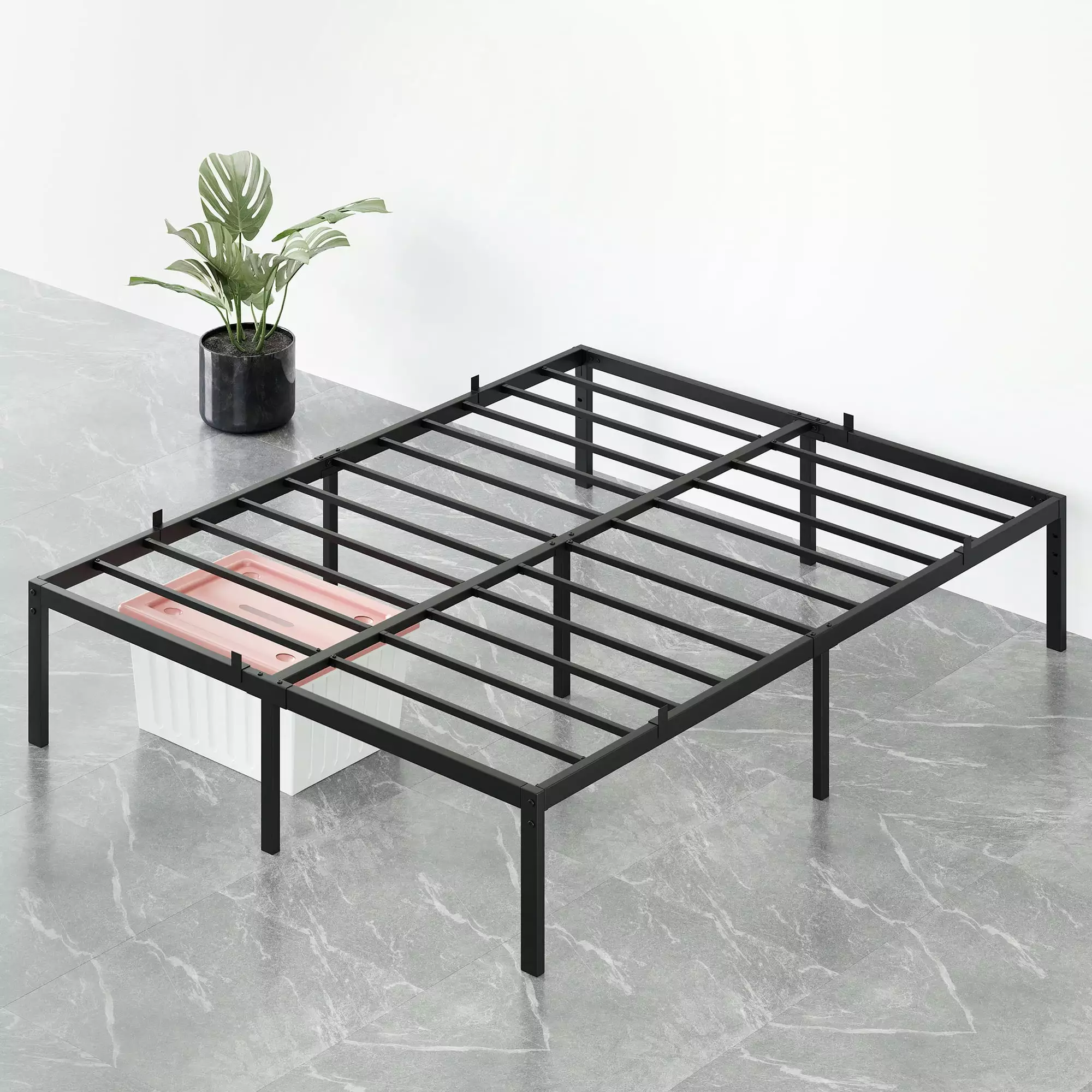 Yesurprise Metal Twin Platform Bed Frame. 14 inch Modern Industrial Bed Frame with Steel Slat Support