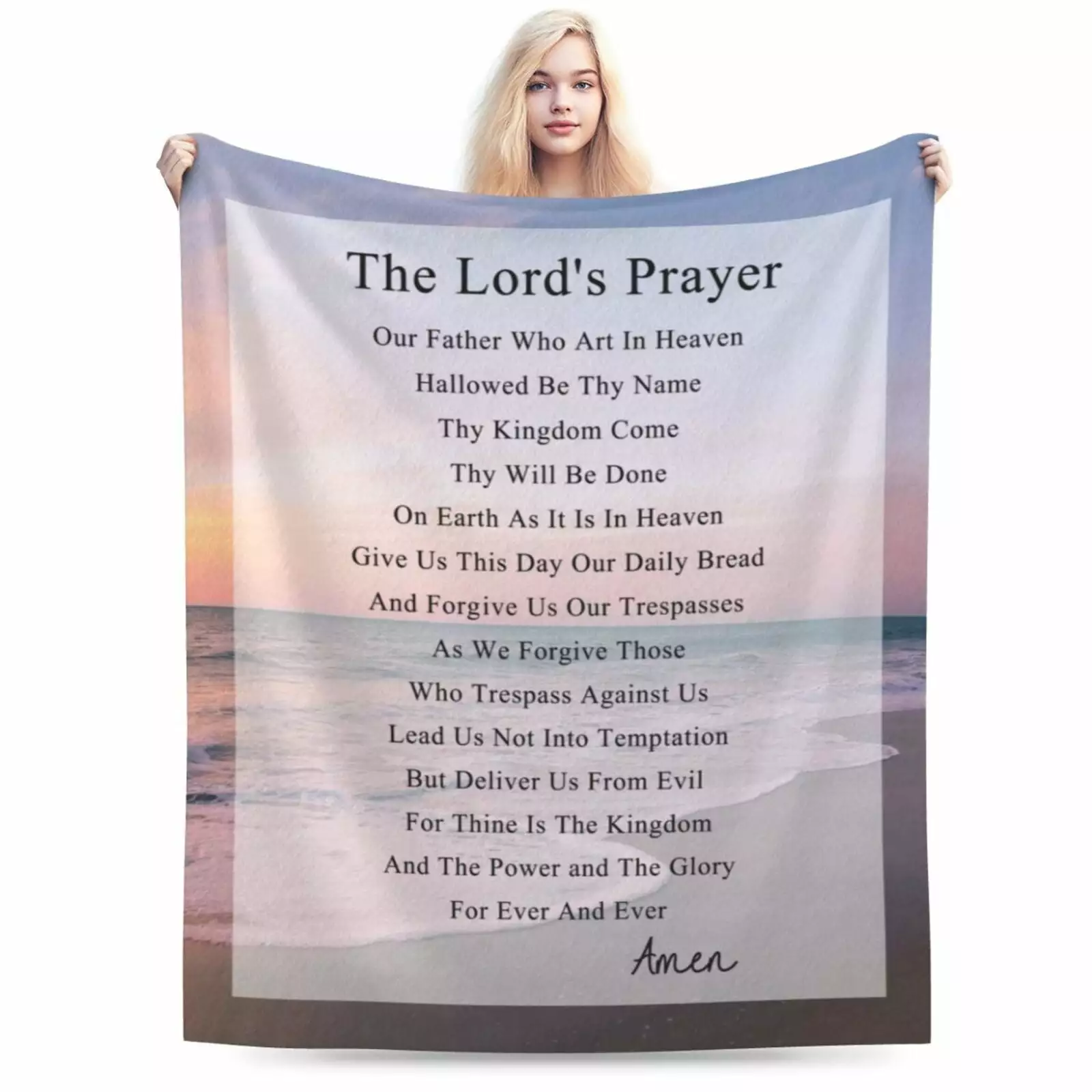 Yibo Christian Gift Blanket The Lord Prayer Religious Gift With Bible Scripture Birthday Gift For Women Mother Aunt Friend Sisters