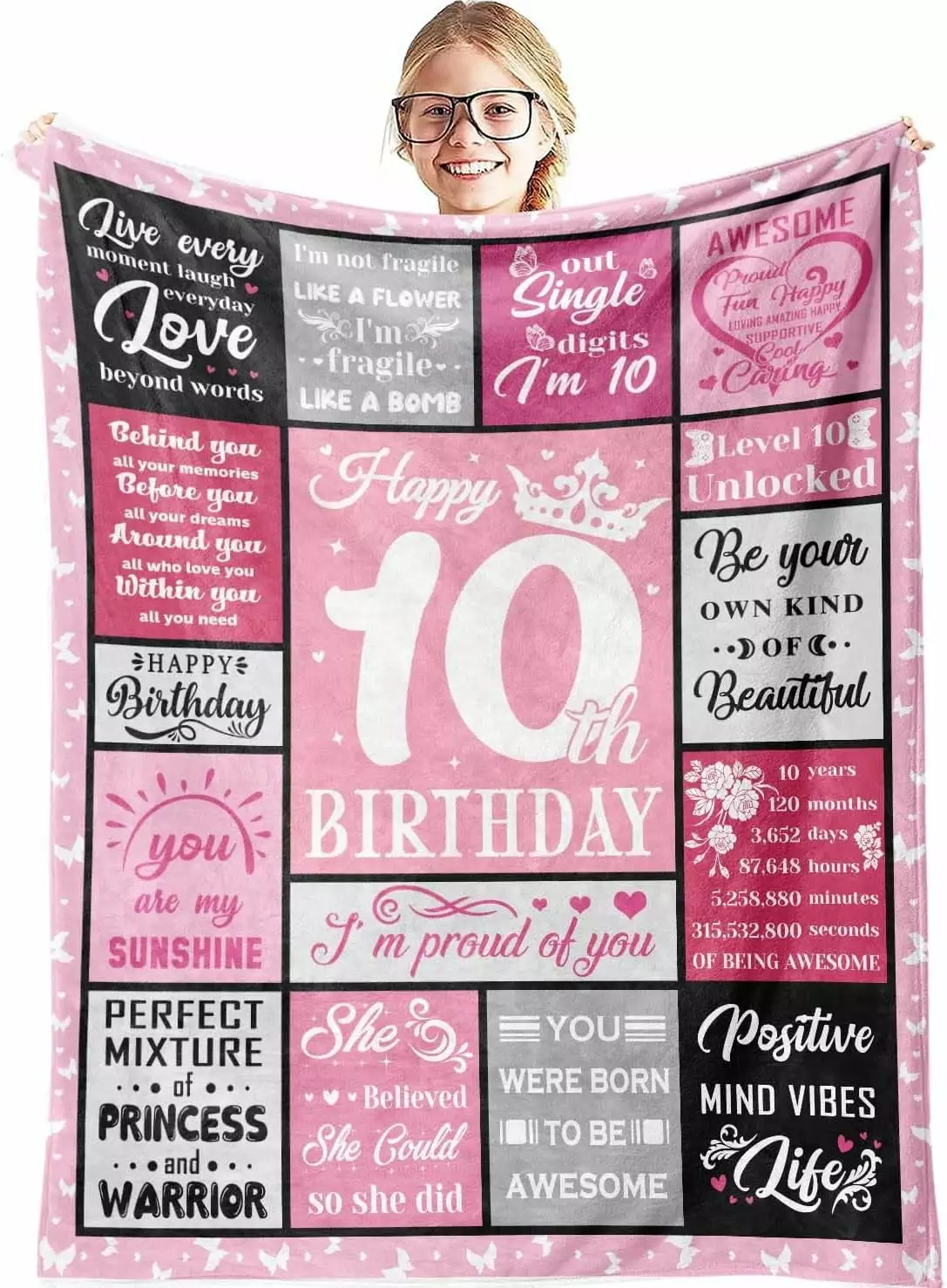 Yibo Gifts for 10 Year Old Girl 10 Year Old Girl Gift Ideas Blanket 10 Year Old Girl Birthday Gifts Birthday Gifts for 10 Year Old Girls 10th Birthday Gifts for Girls Blanket