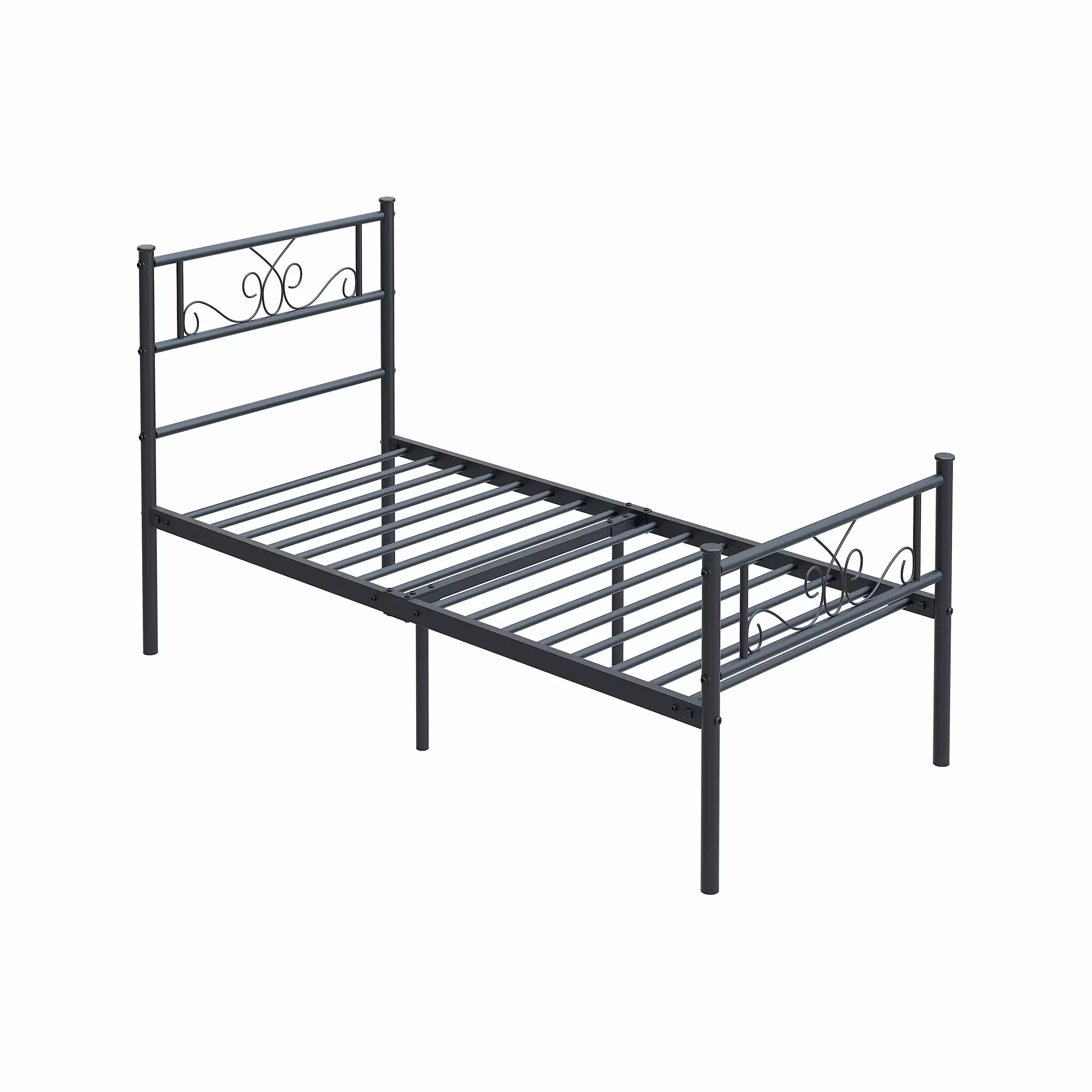 Yoneston Premium Metal Bed Frame Platform Bedroom Mattress Foundation Twin Size. Black