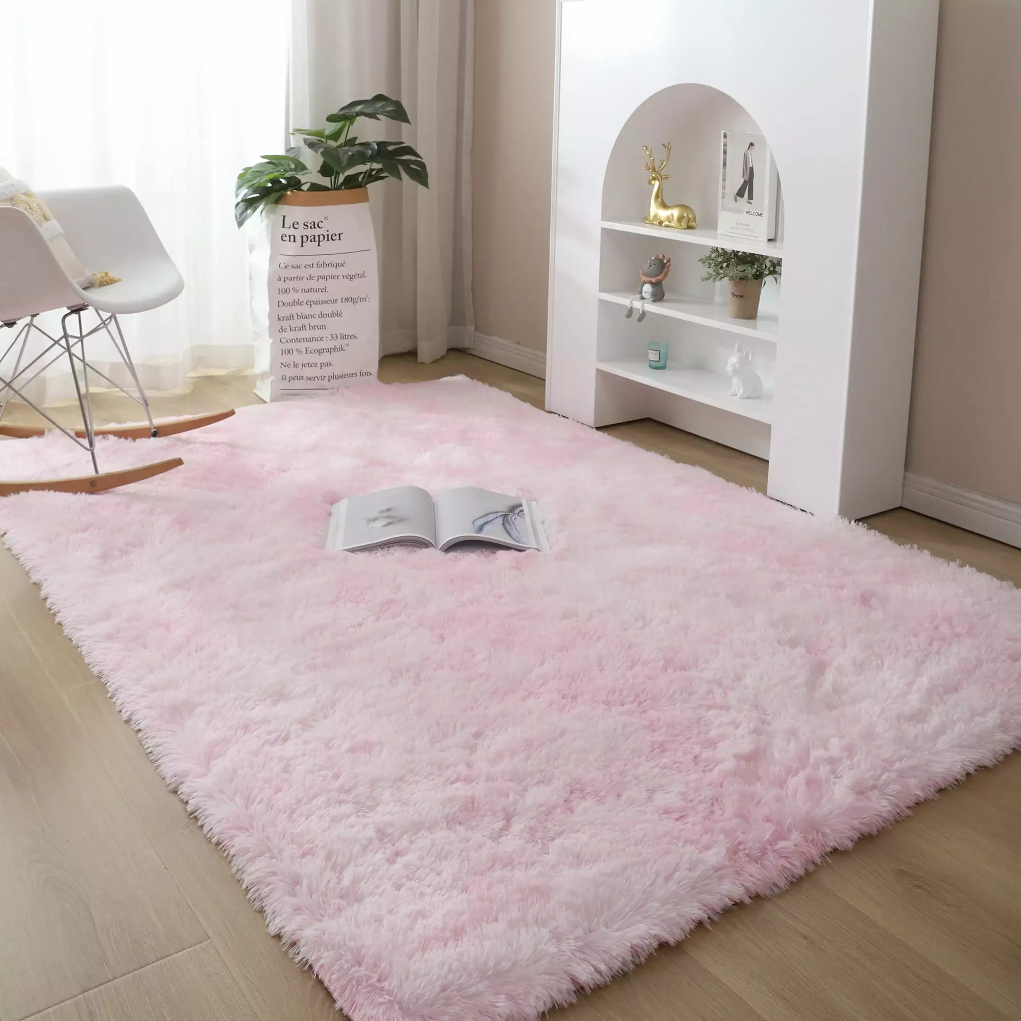 YouLoveIt Area Rugs Rectangle Plush Area Rug Non-Slip Floor Mat Carpet Plush Area Rug Fluffy Floor Rug Large Fuzzy Area Rugs Fluffy Room Carpets for Living Room. Bedroom. Home Decor