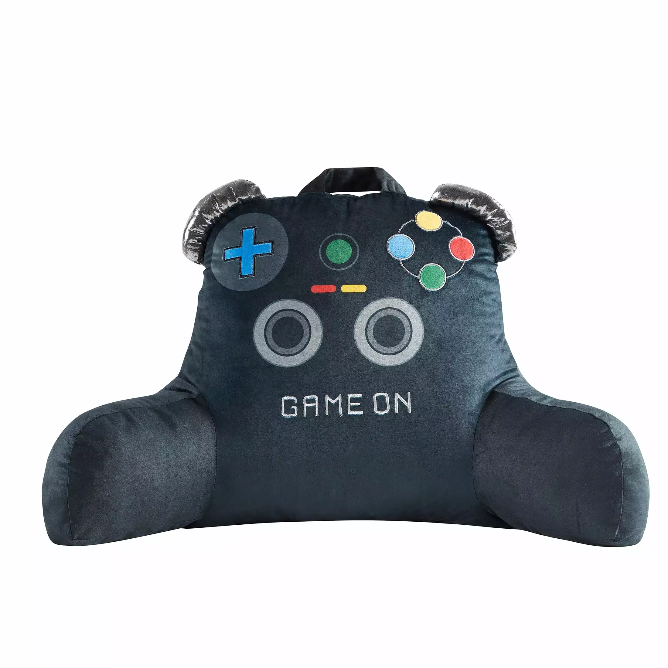 Your Zone 21.25 x 21 Black Gamer Backrest Lounger Pillow