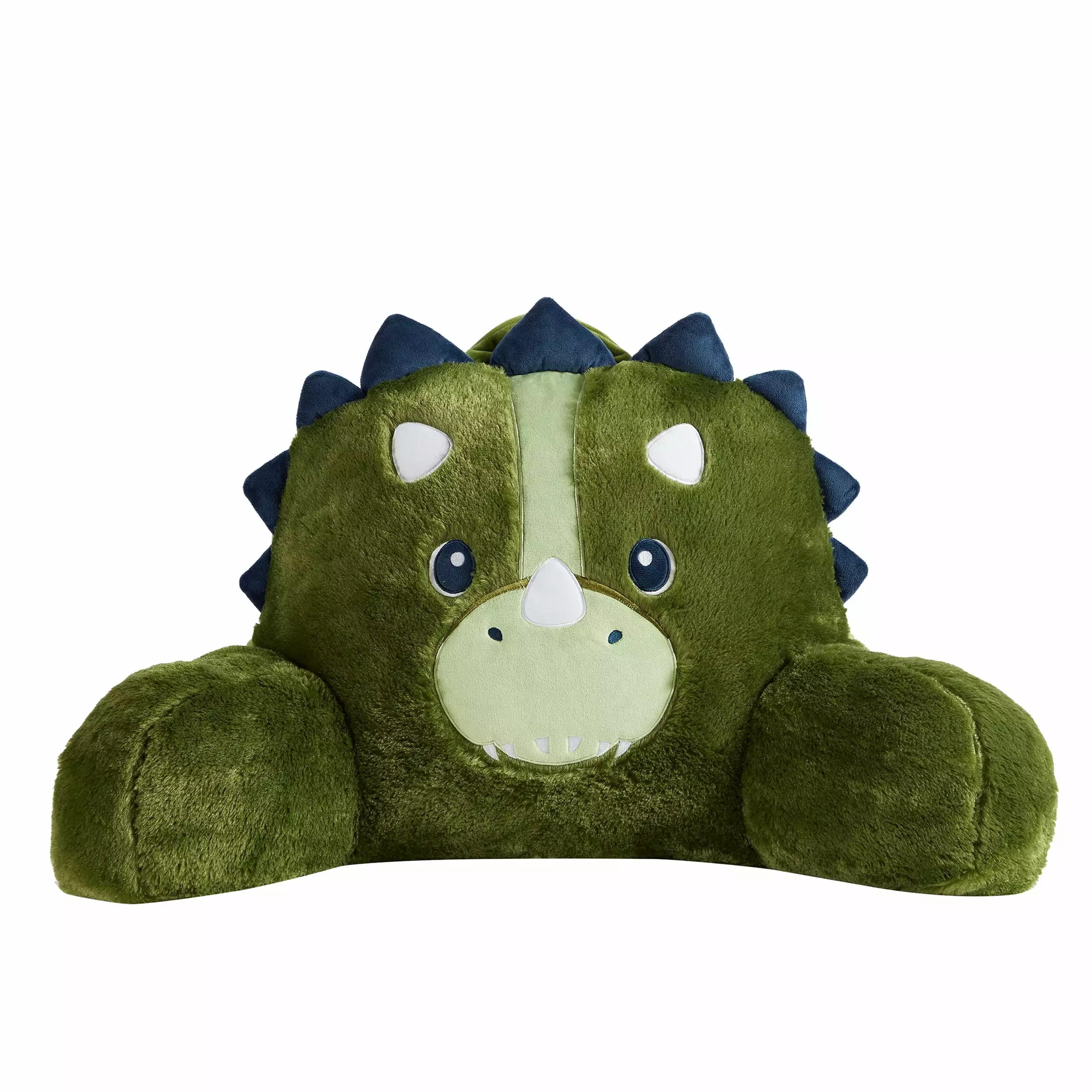 Your Zone 21.25 x 21 Green Dino Faux Fur Backrest Lounger Pillow