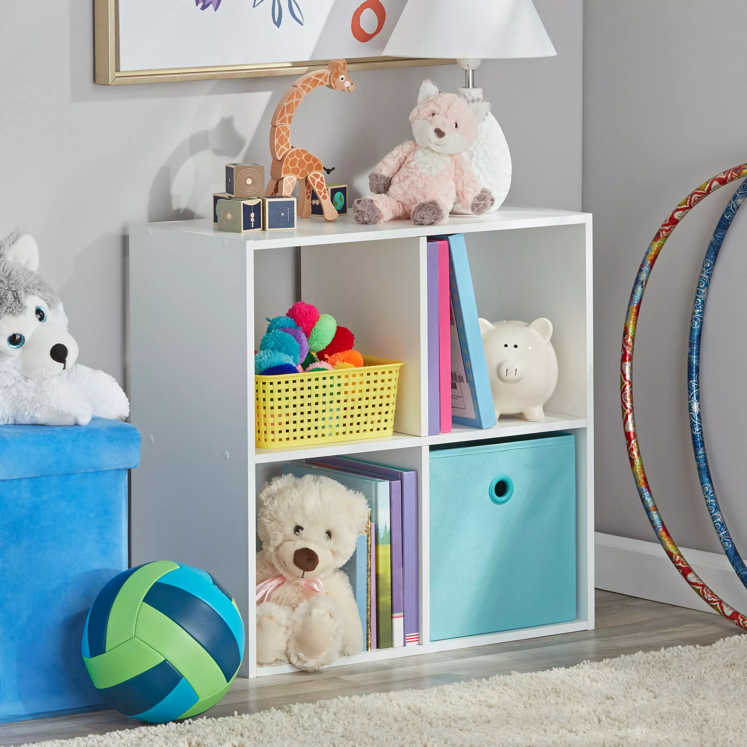 Your Zone Kids 4-Cube Storage Organizer. White