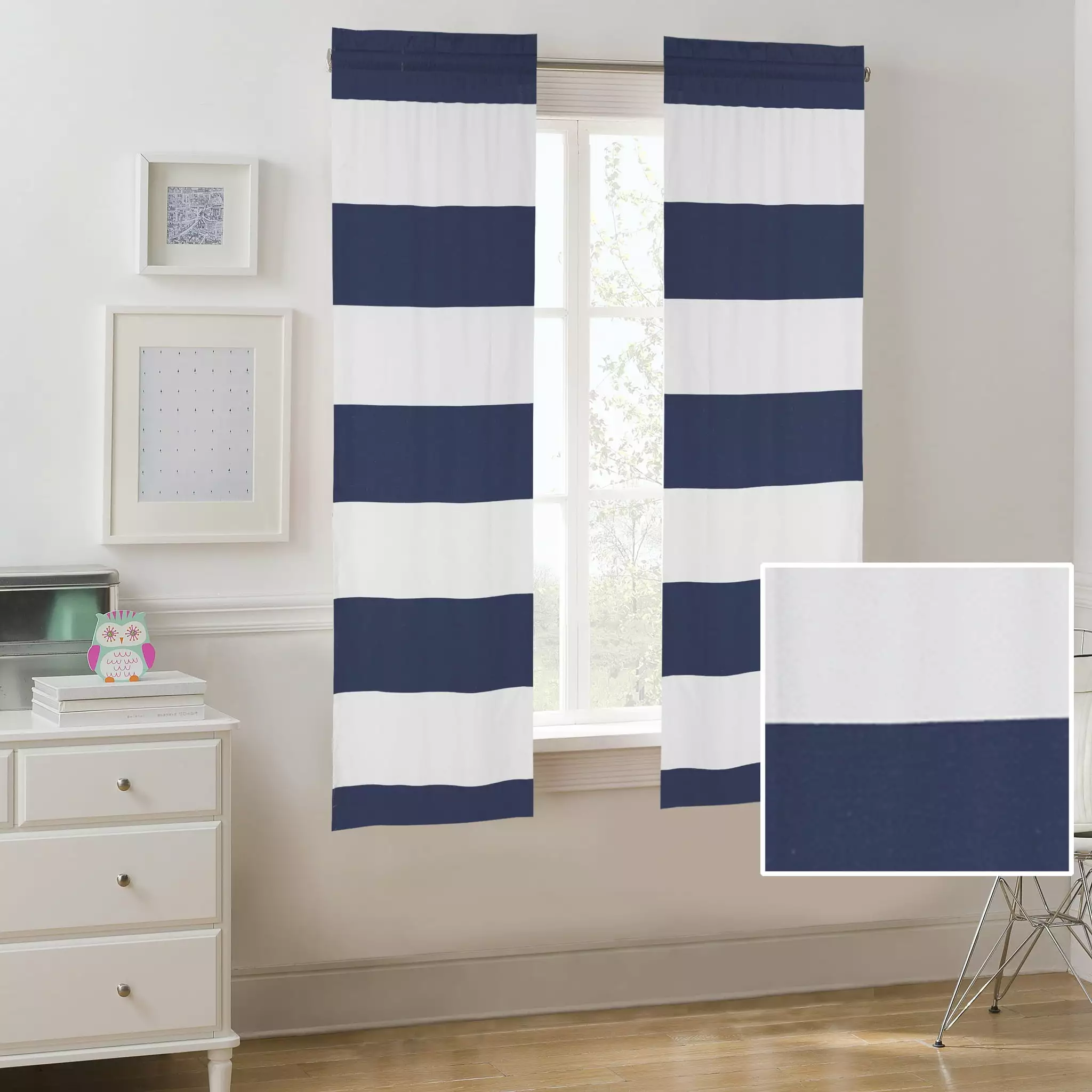 Your Zone Cabana Stripe Curtain Panel. Set of 2