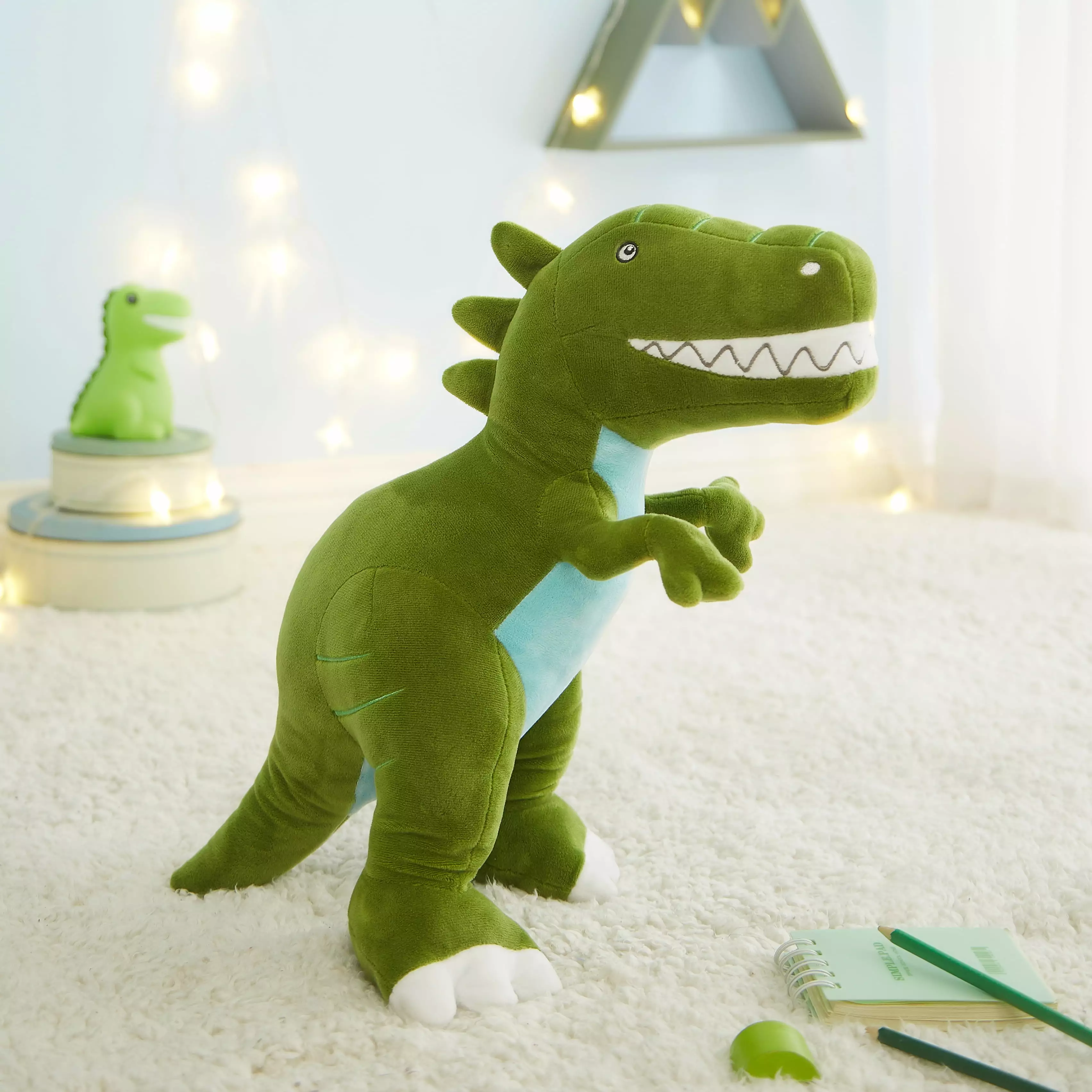 Your Zone Kids 3D Plush Figural Pillow. Dinosaur. 1 Piece. Dinosaur Shape