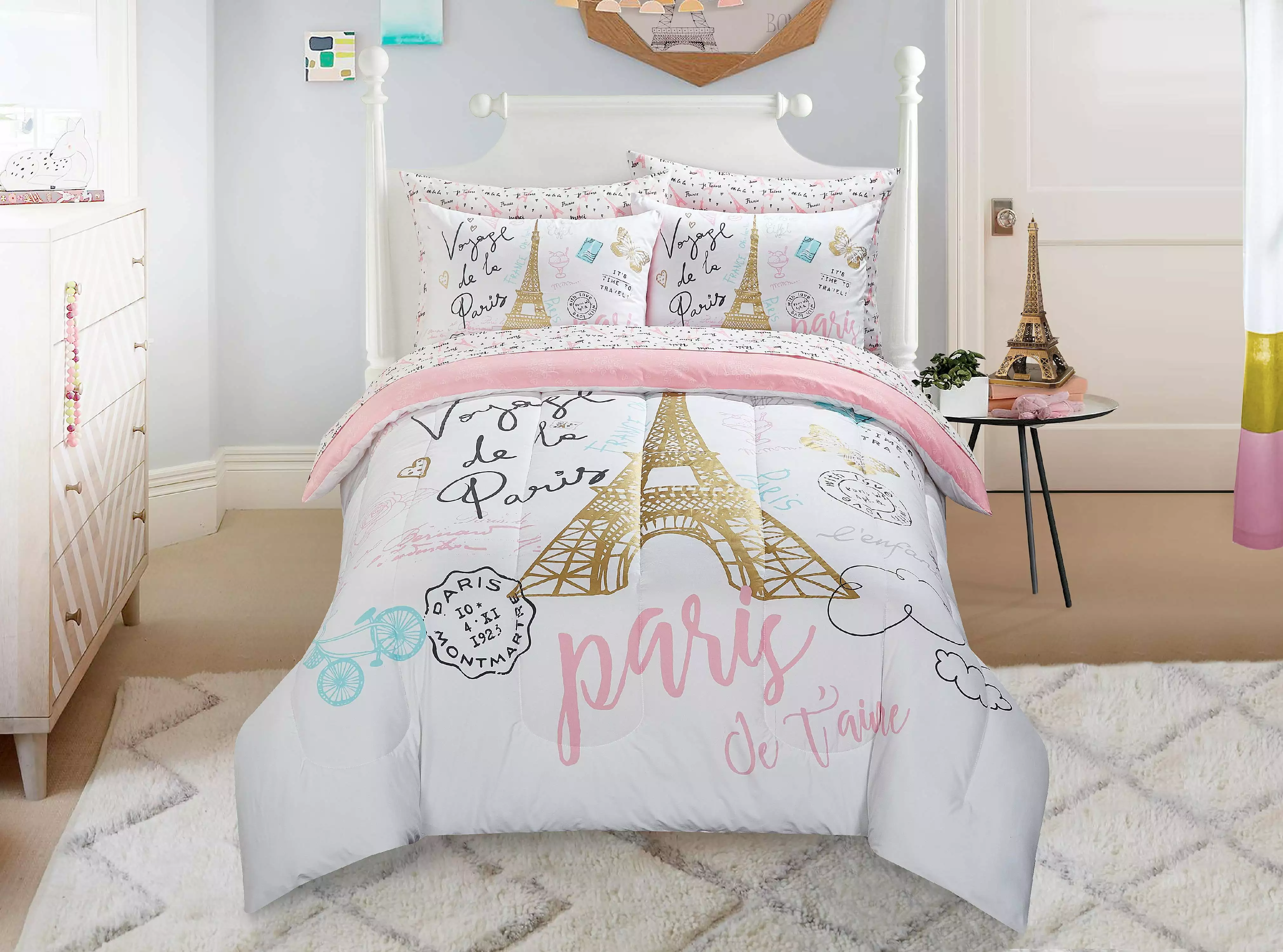 Your Zone Kids Paris Bed-in-a-Bag Set. Twin. Mulitcolor. Polyester