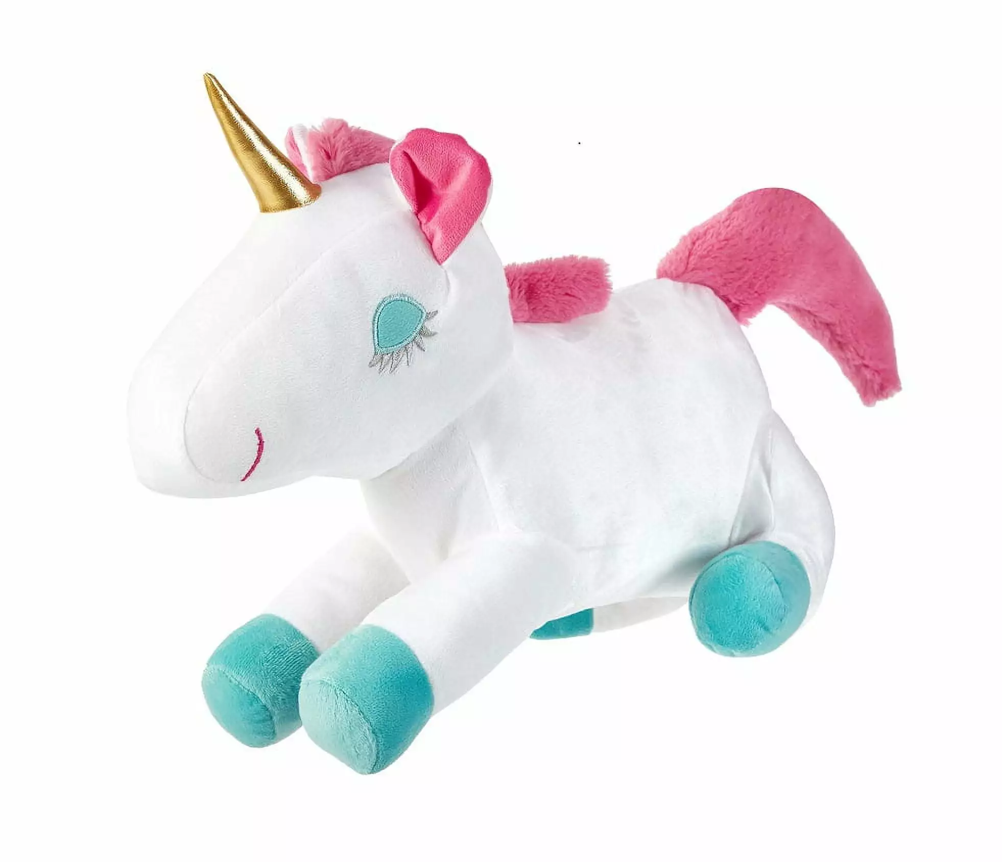 Your Zone. Kids Unicorn 3D Figural Plush Decorative Throw Pillow. 13 x 12.24 inches