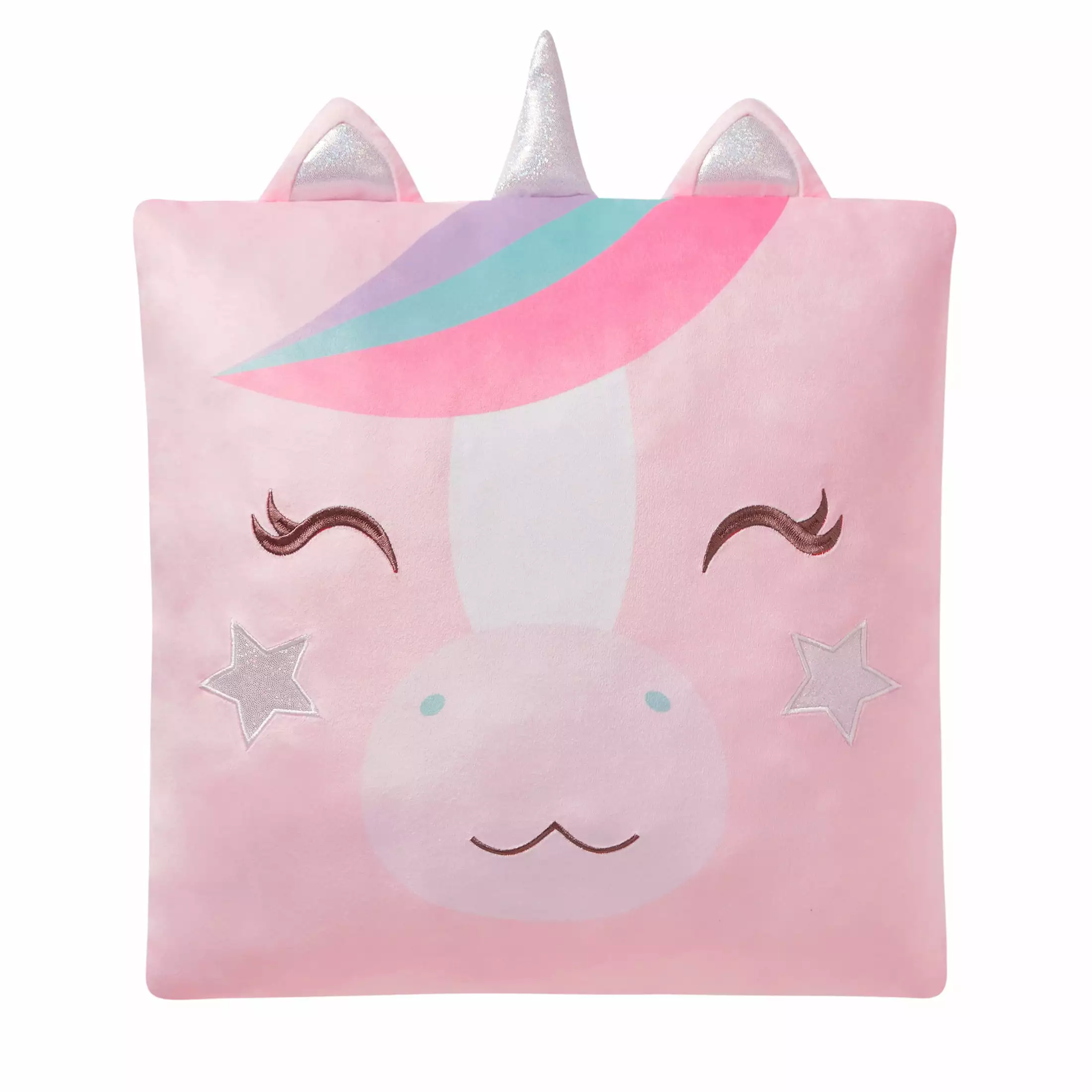 Your Zone Unicorn Snuggly Pillow. 18 x 18. Multicolor. Decorative